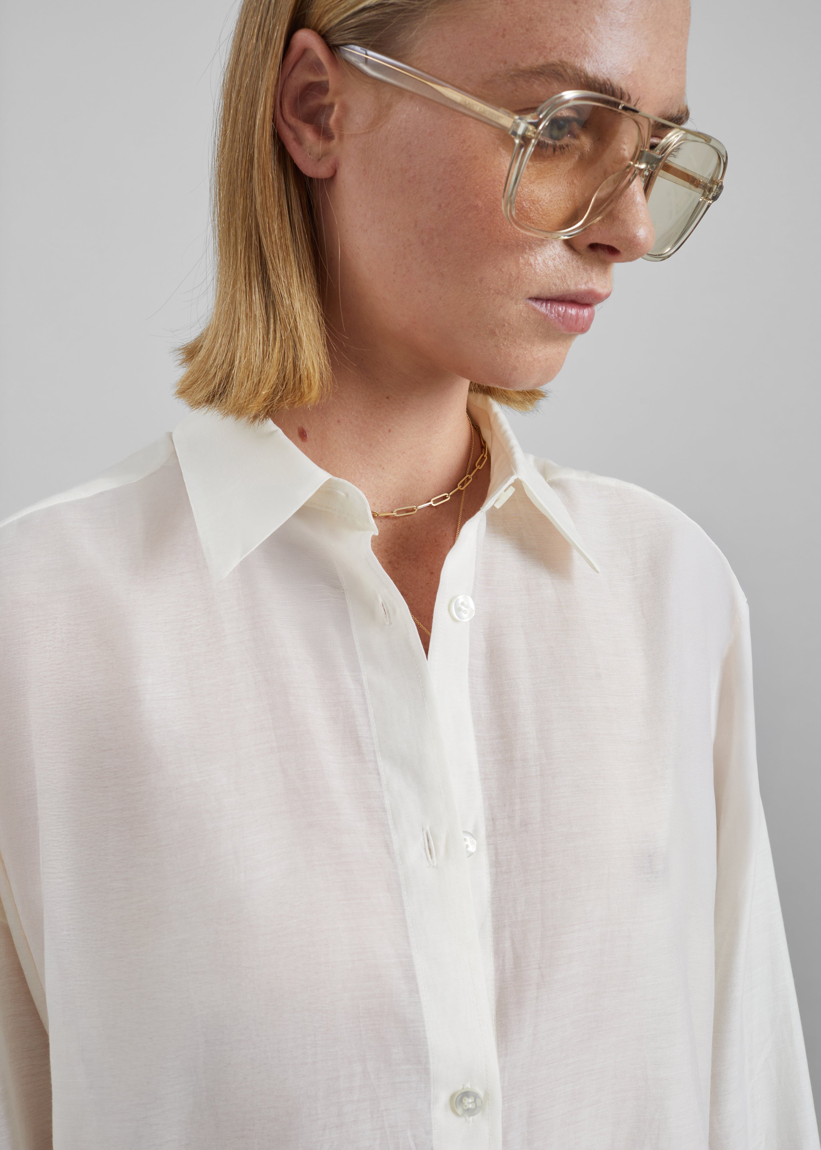 By Malene Birger Derris Silk Organza Shirt - Soft White – The