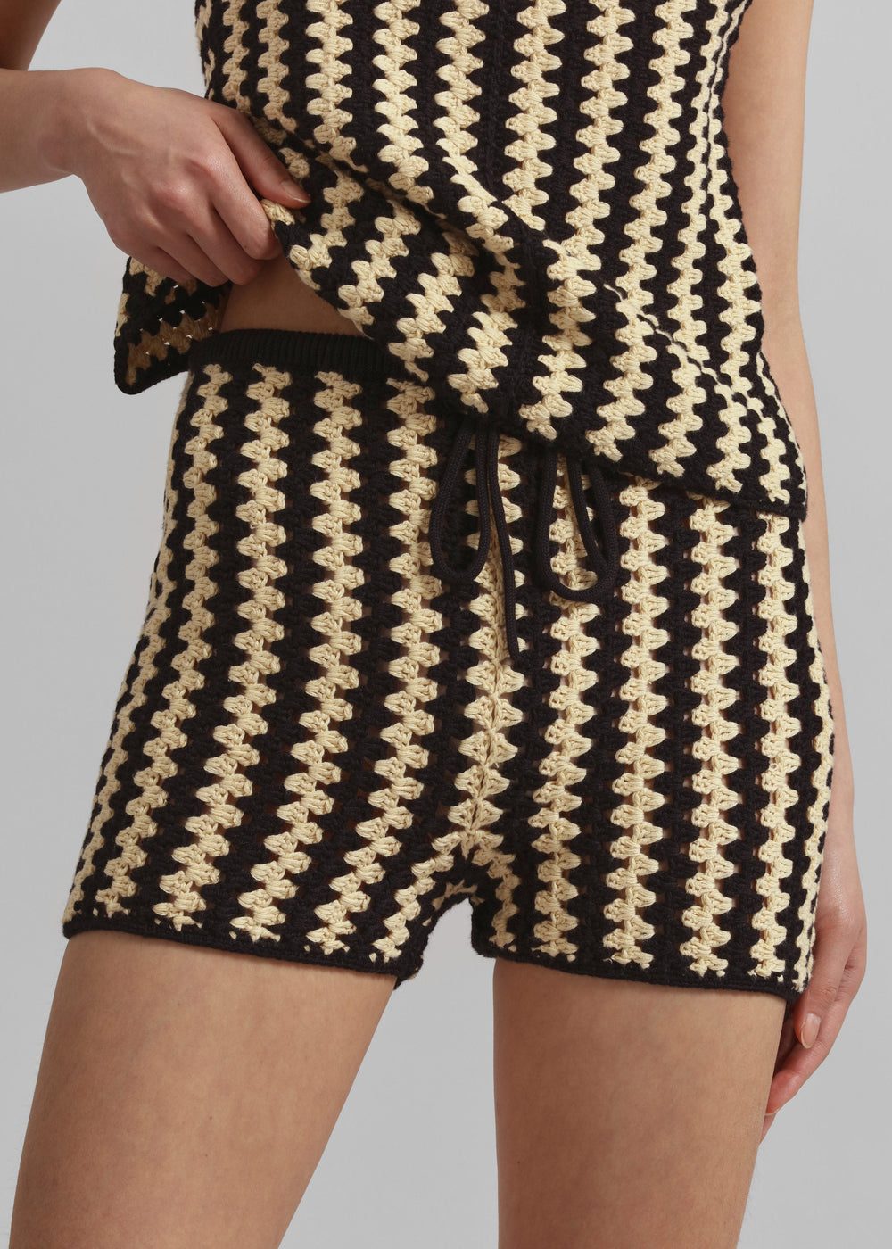 By Malene Birger Dor Crochet Shorts - Black/White