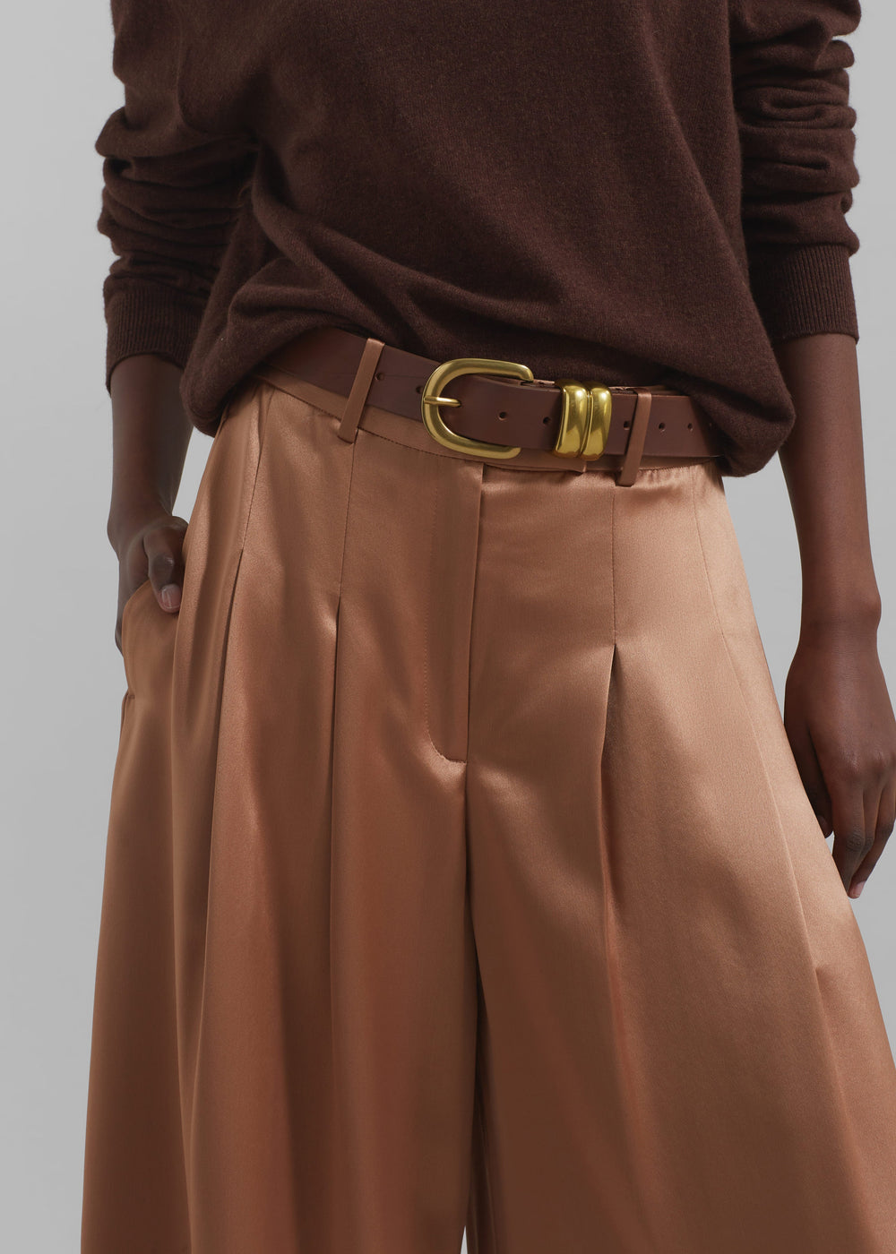 By Malene Birger Dorite Wide-Leg Trousers - Tobacco Brown - 1