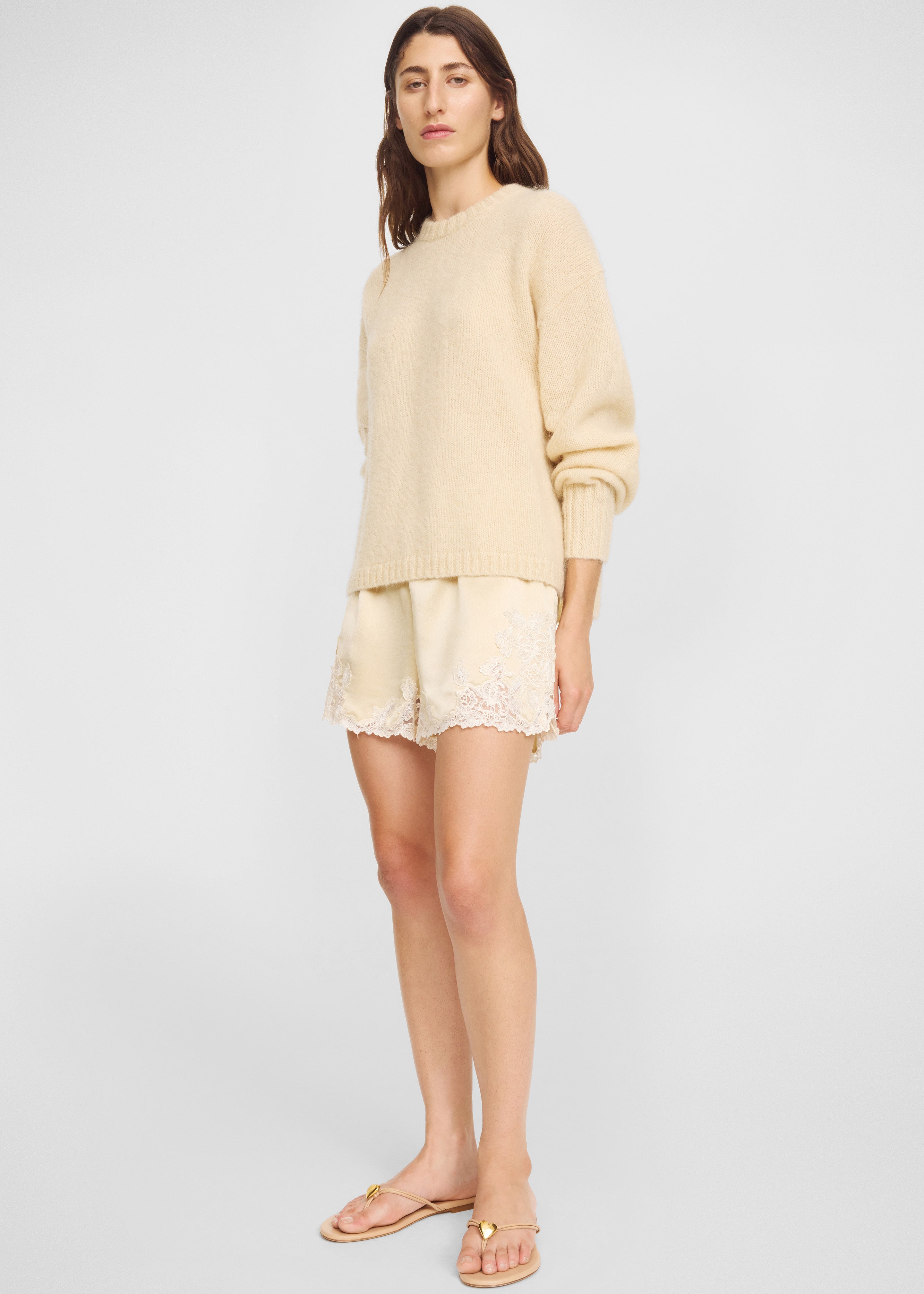 By Malene Birger Eri Satin Shorts - Vanilla Cream - 8