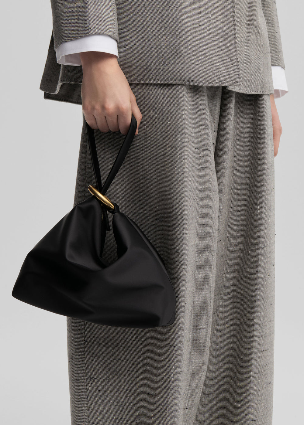 By Malene Birger Isadora Satin Clutch - Black - 1