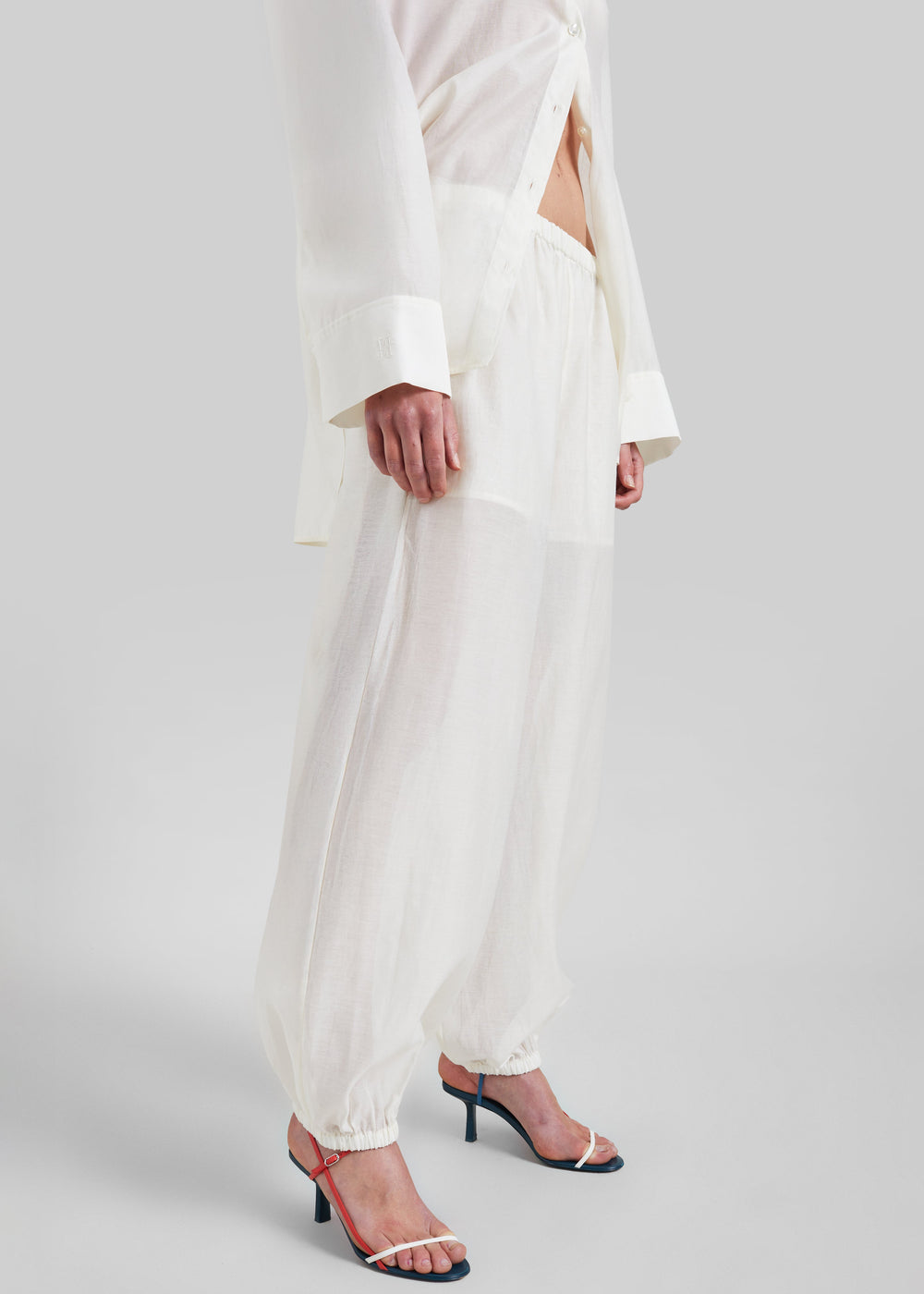 By Malene Birger Lumas Silk Organza Trousers - Soft White - 1
