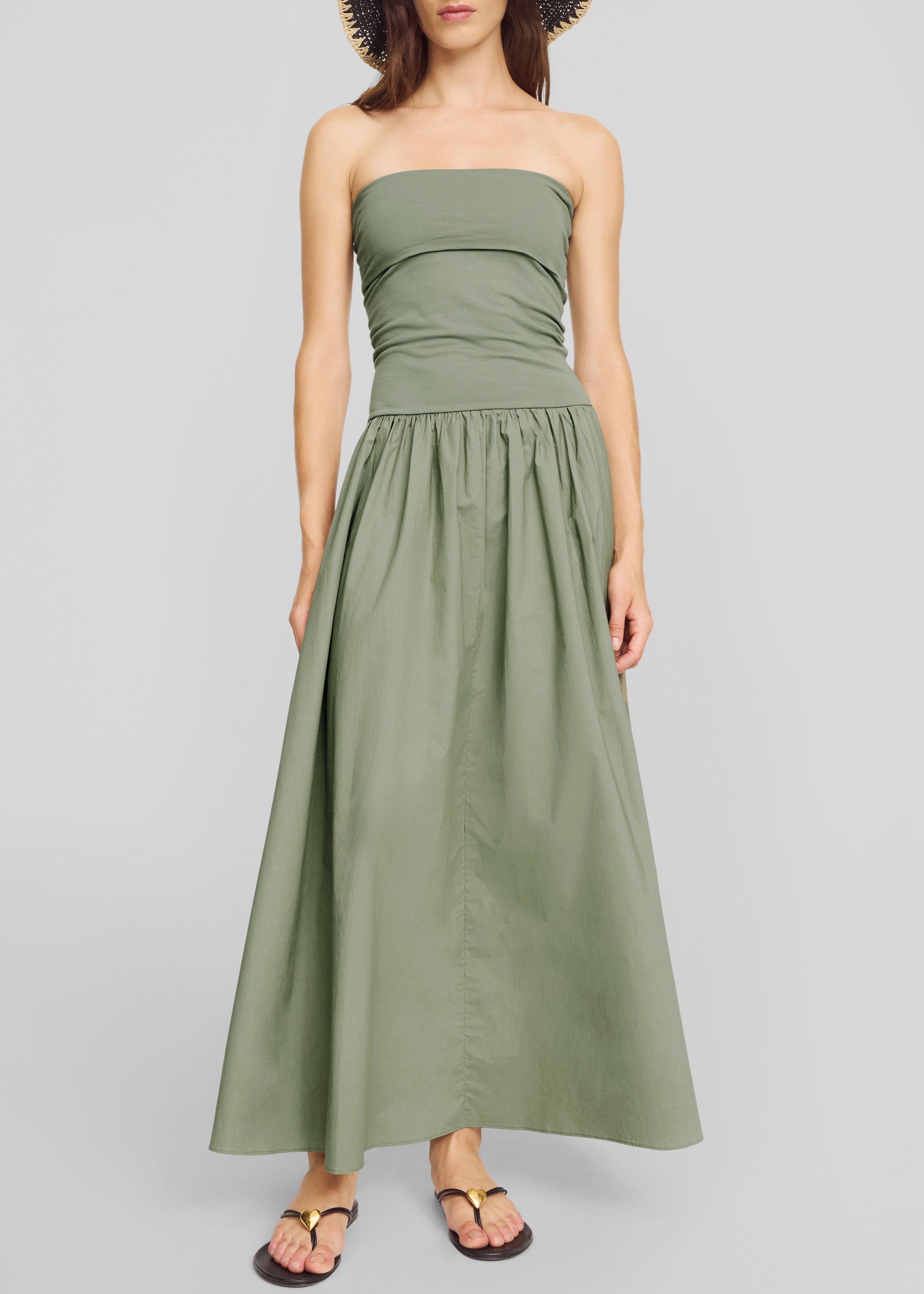 By Malene Birger Marc Cotton Maxi Dress - Deep Lichen Green - 5