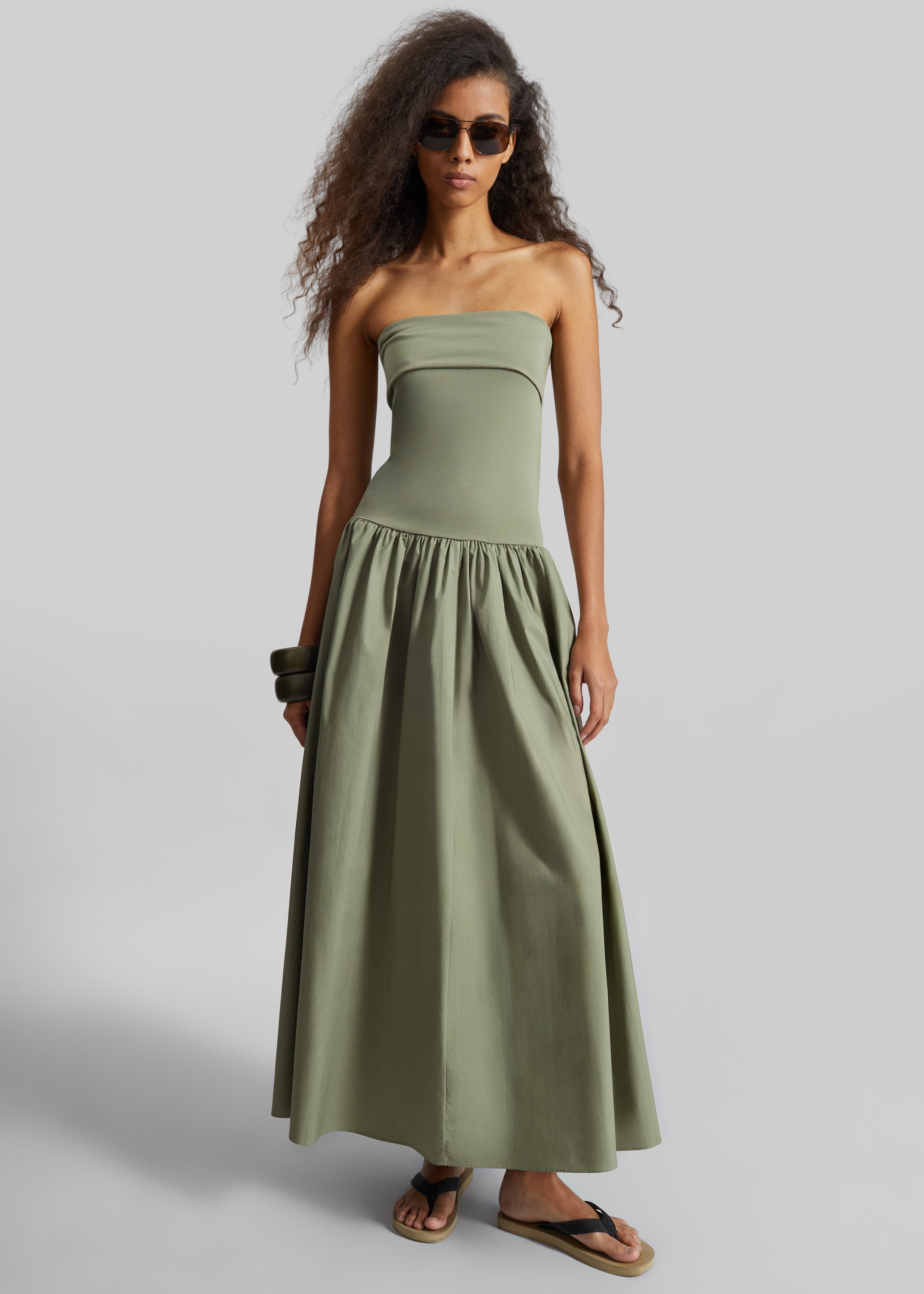 By Malene Birger Marc Cotton Maxi Dress - Deep Lichen Green - 3