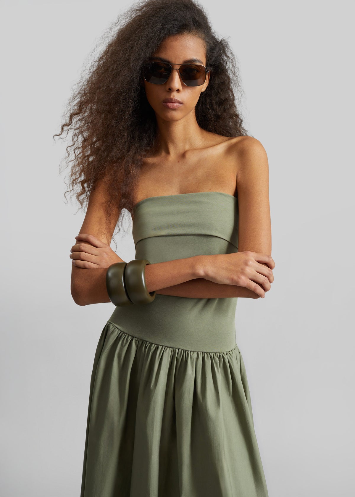 By Malene Birger Marc Cotton Maxi Dress - Deep Lichen Green - 2