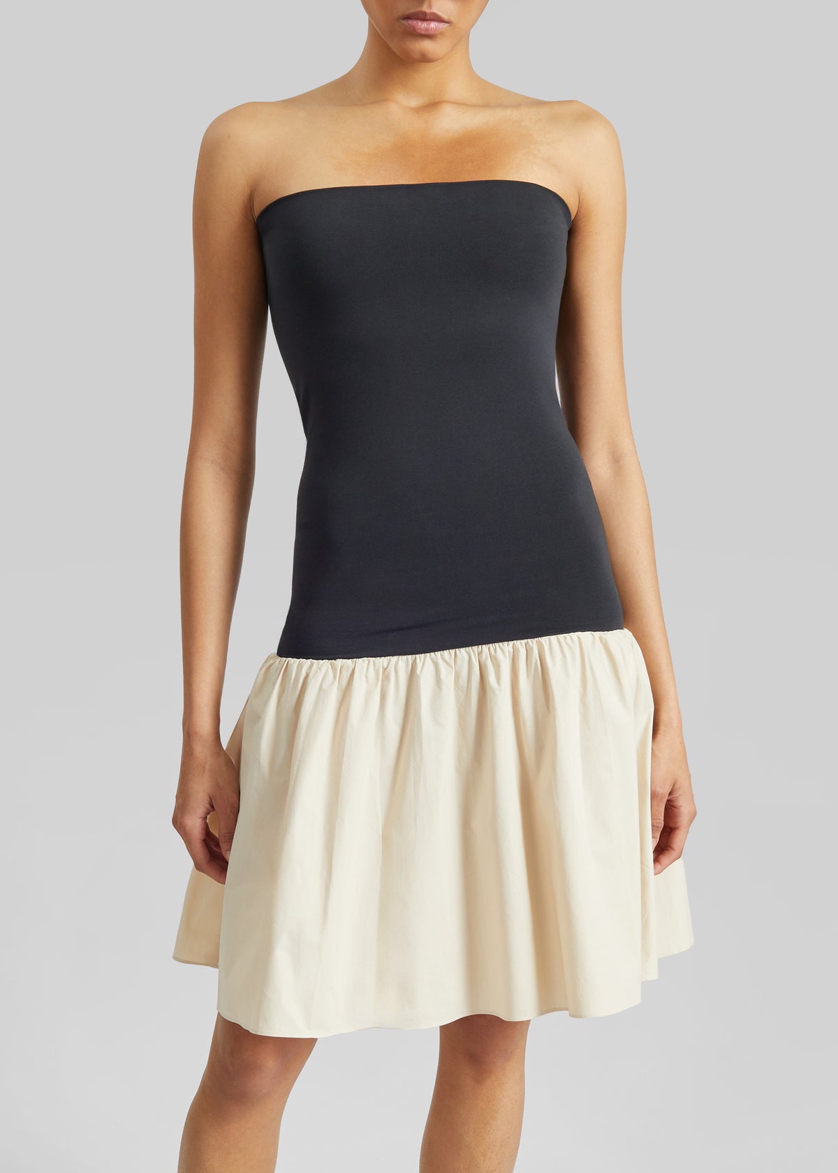 By Malene Birger Marcia Cotton Mini Dress - Oyster Gray - 5