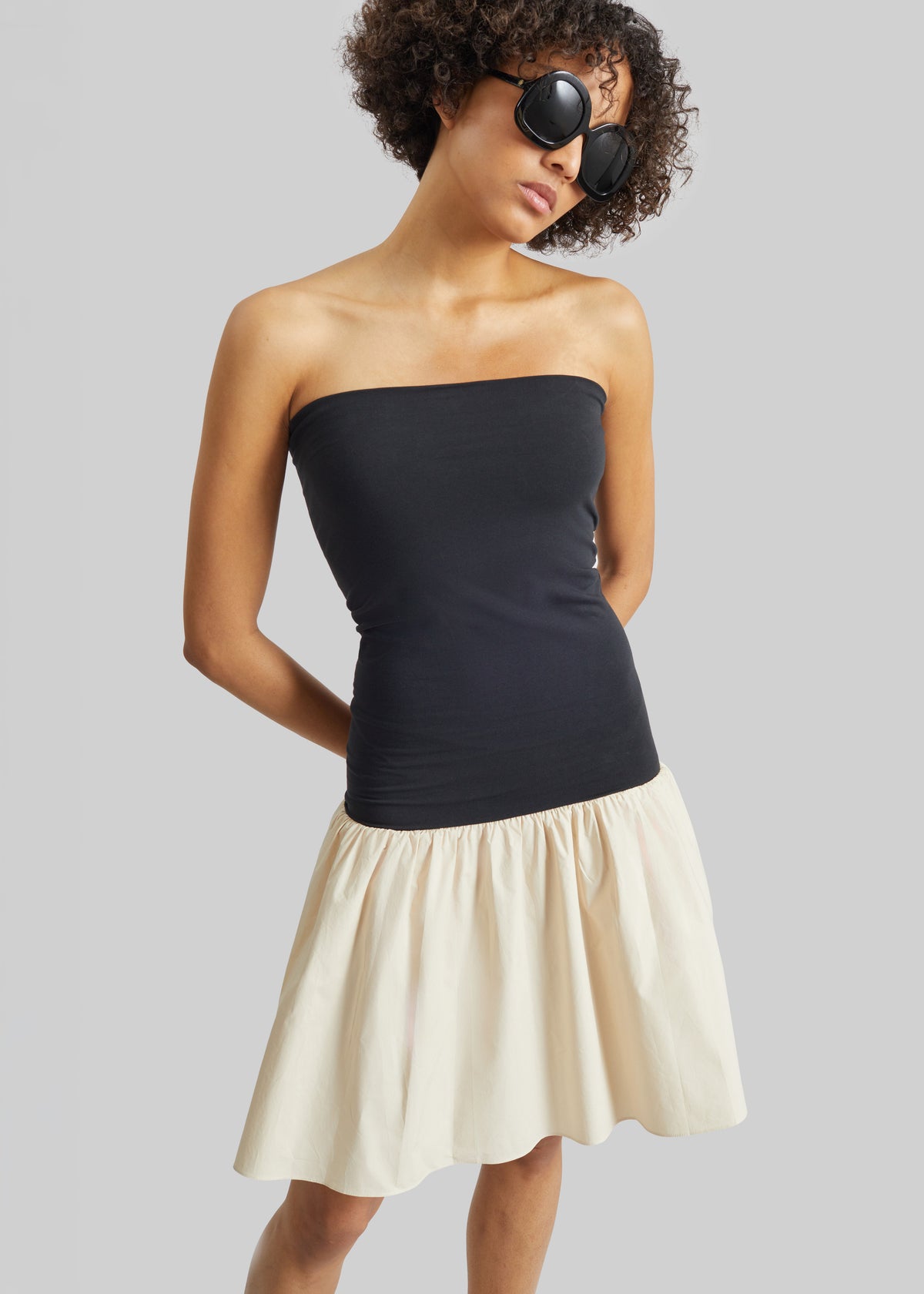 By Malene Birger Marcia Cotton Mini Dress - Oyster Gray - 1