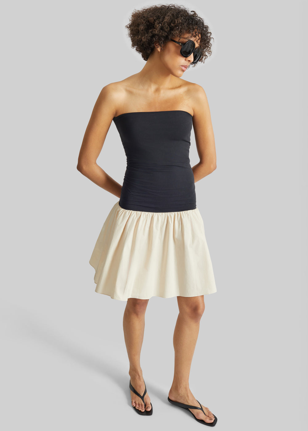 By Malene Birger Marcia Cotton Mini Dress - Oyster Gray - 1
