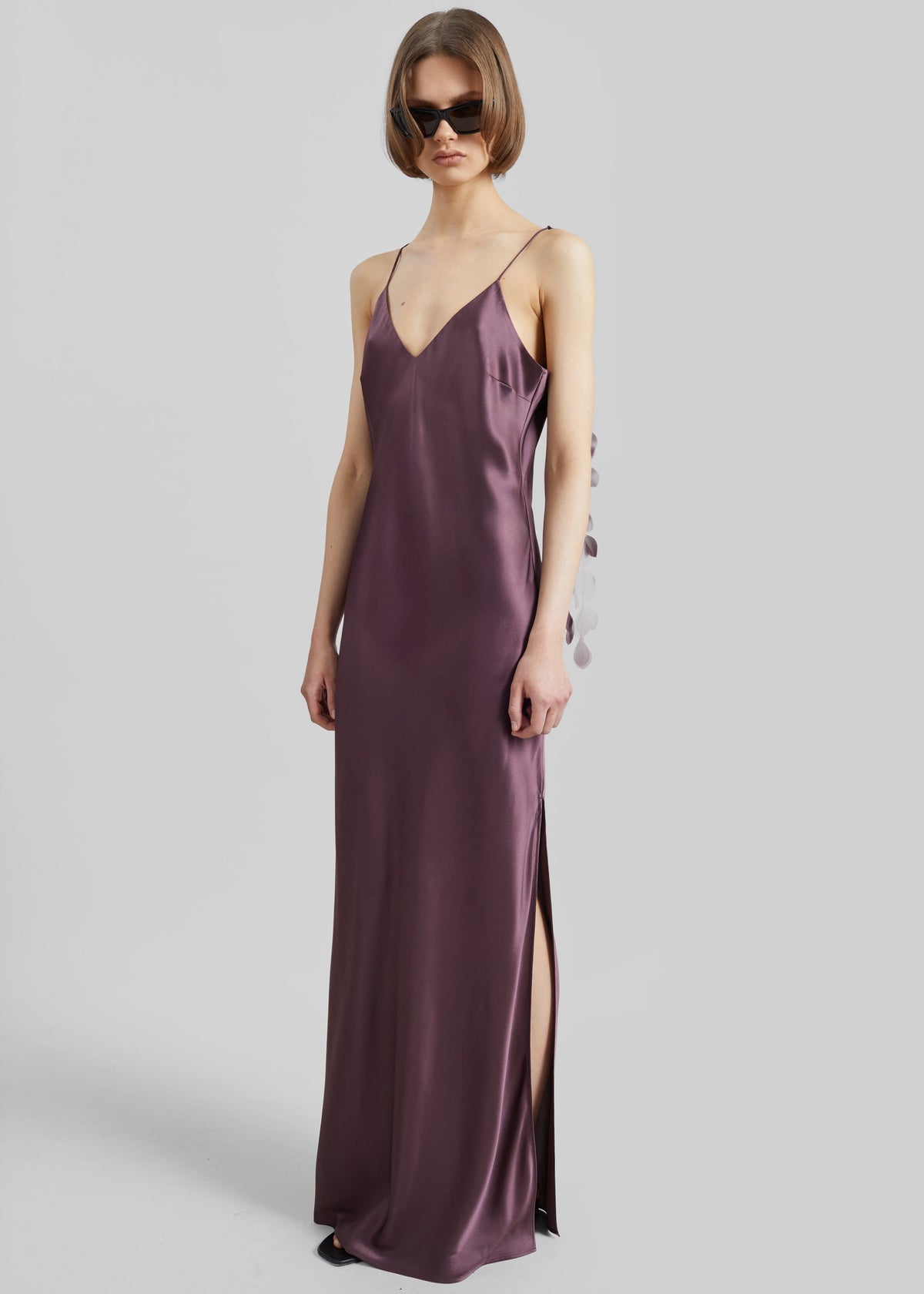 By Malene Birger Pascale robe maxi en soie - Aubergine - 3