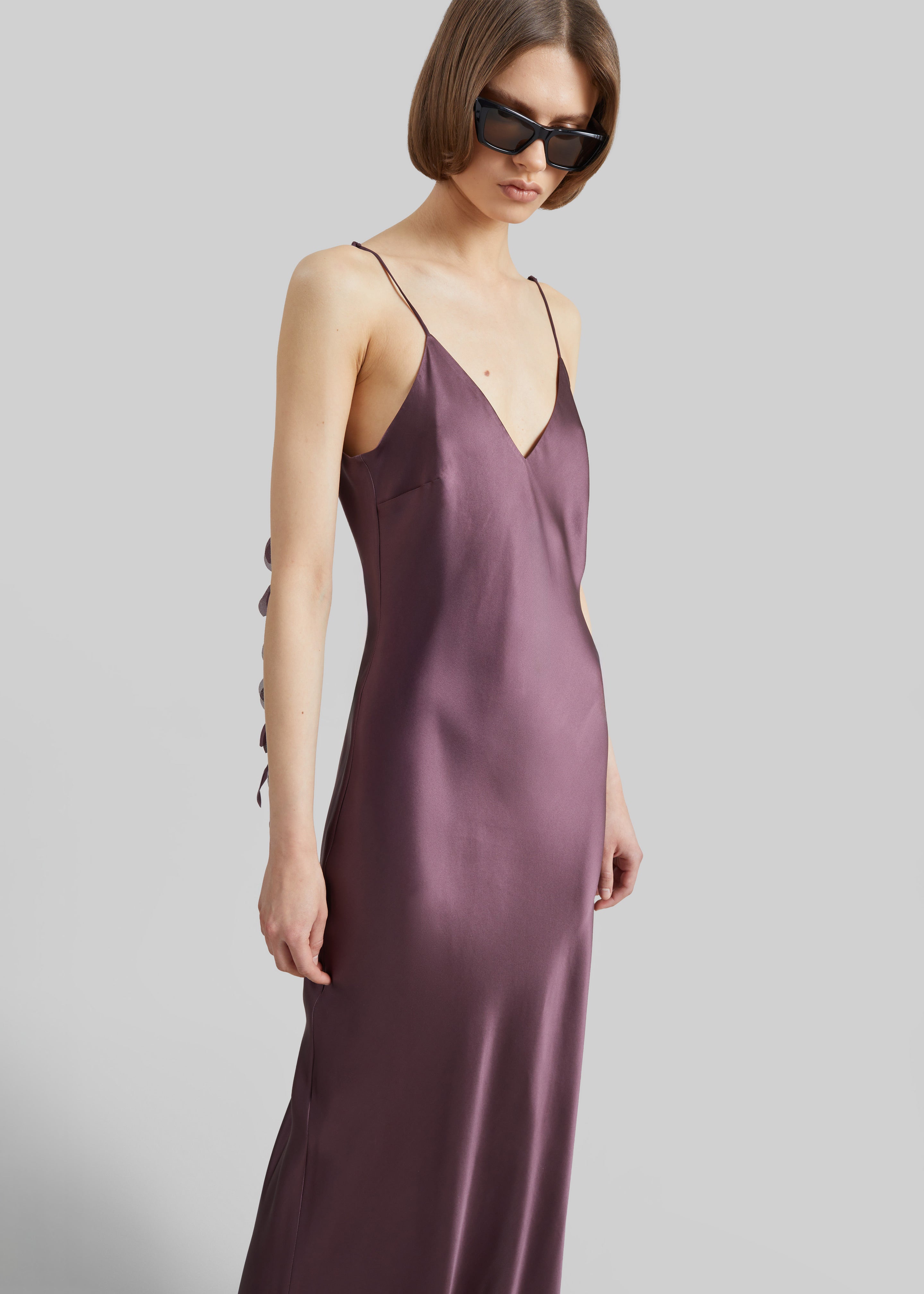 By Malene Birger Pascale robe maxi en soie - Aubergine - 4