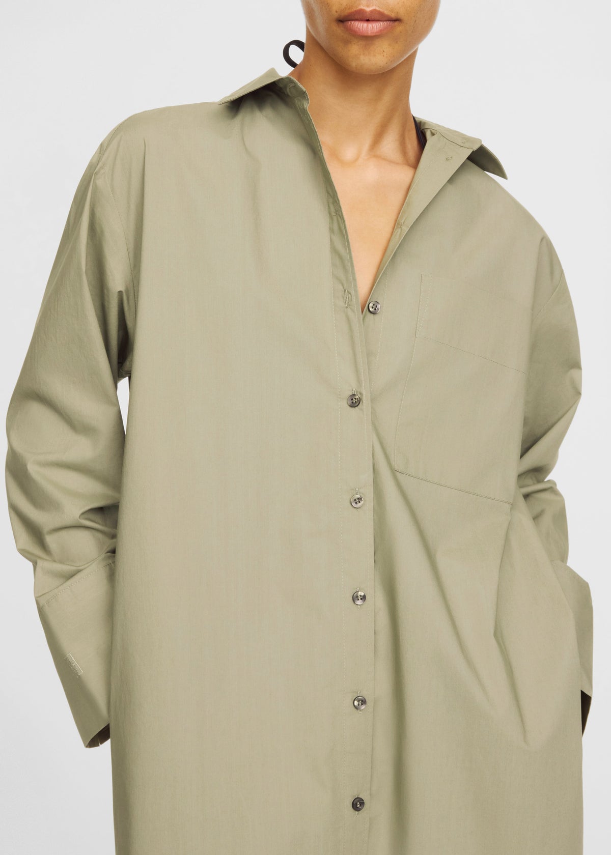 By Malene Birger Perroti Cotton Maxi Dress - Deep Lichen Green - 3