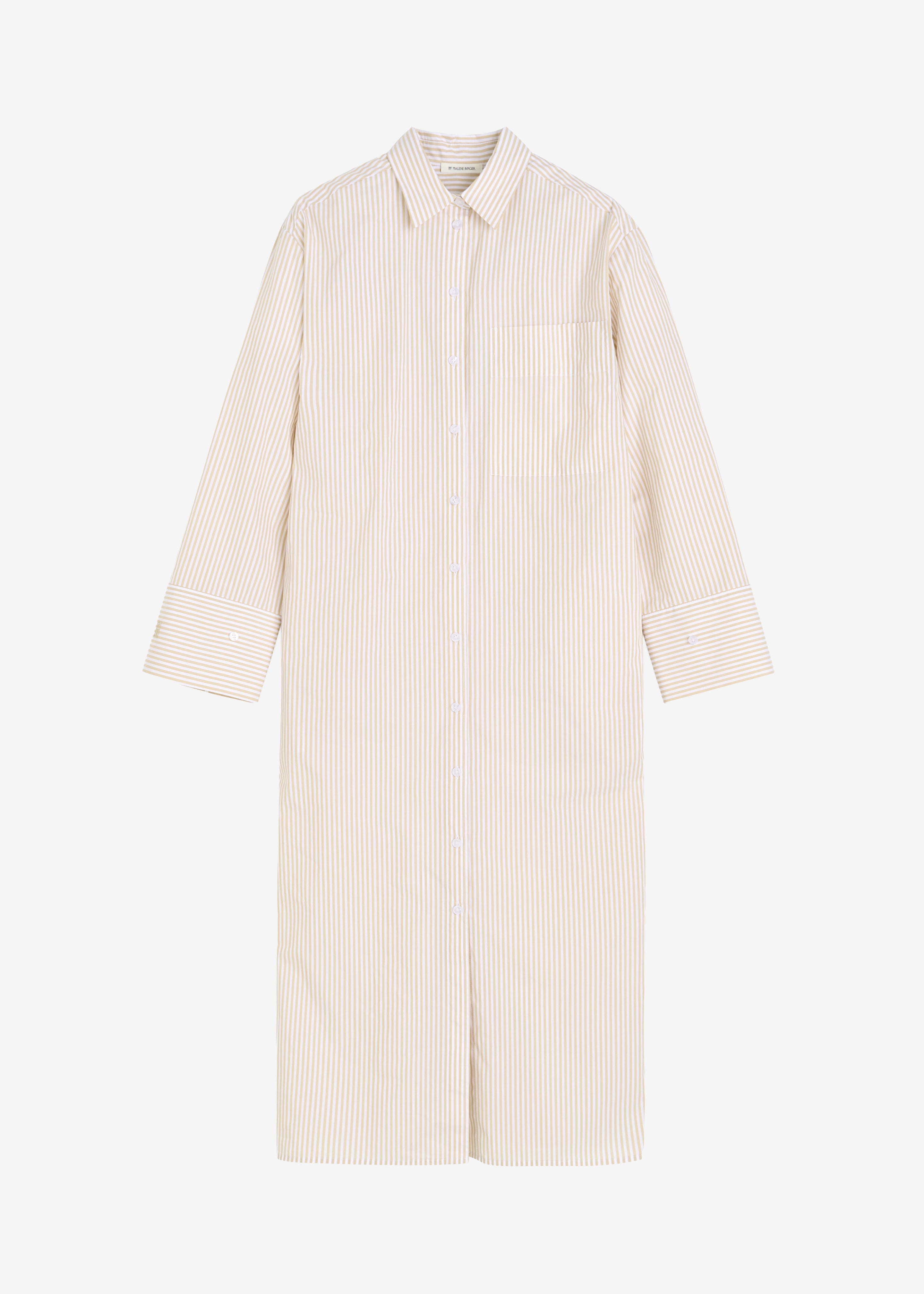 By Malene Birger Perroti Cotton Maxi Dress - Dark Sand Stripe - 5