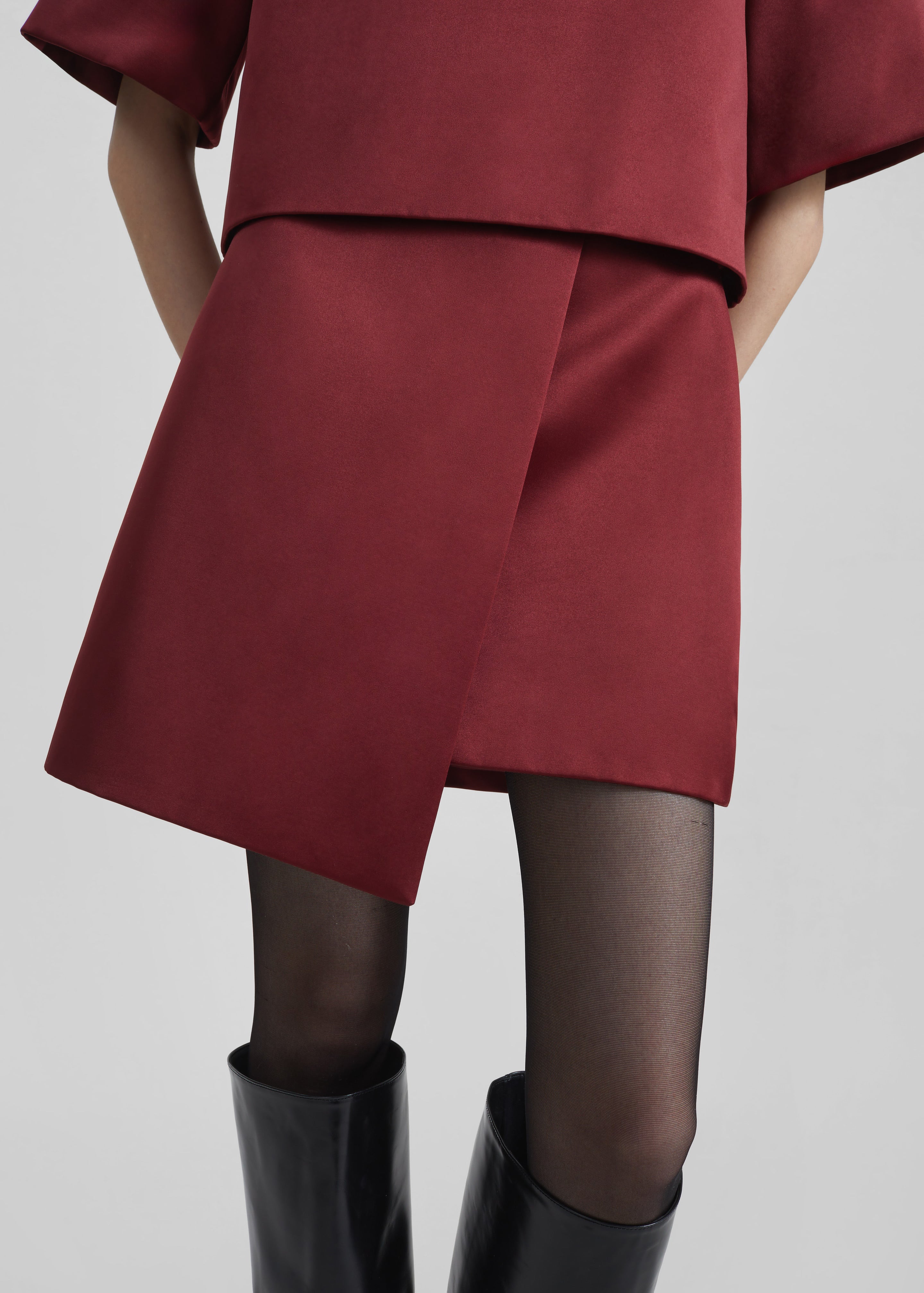 By Malene Birger Raye Mini Skirt - Cabernet - 3