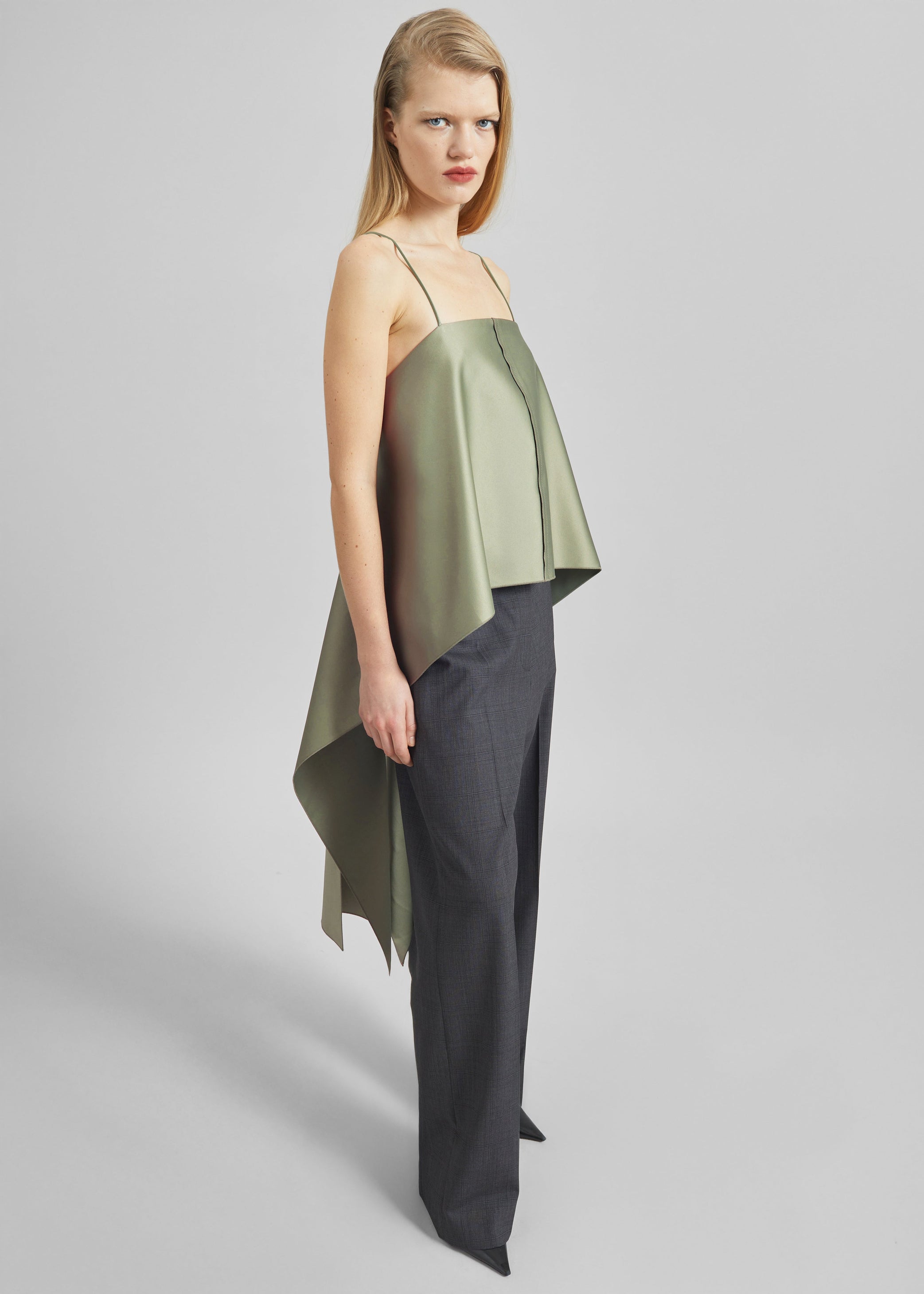 Shop the look image for By Malene Birger Trinola Top - Deep Lichen Green