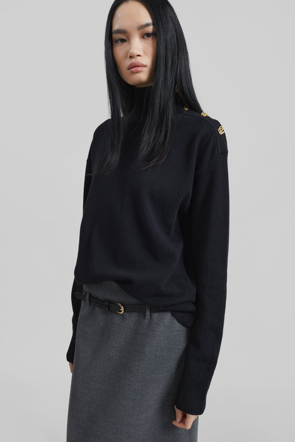 By Malene Birger Vanille Wool Sweater - Black - 1