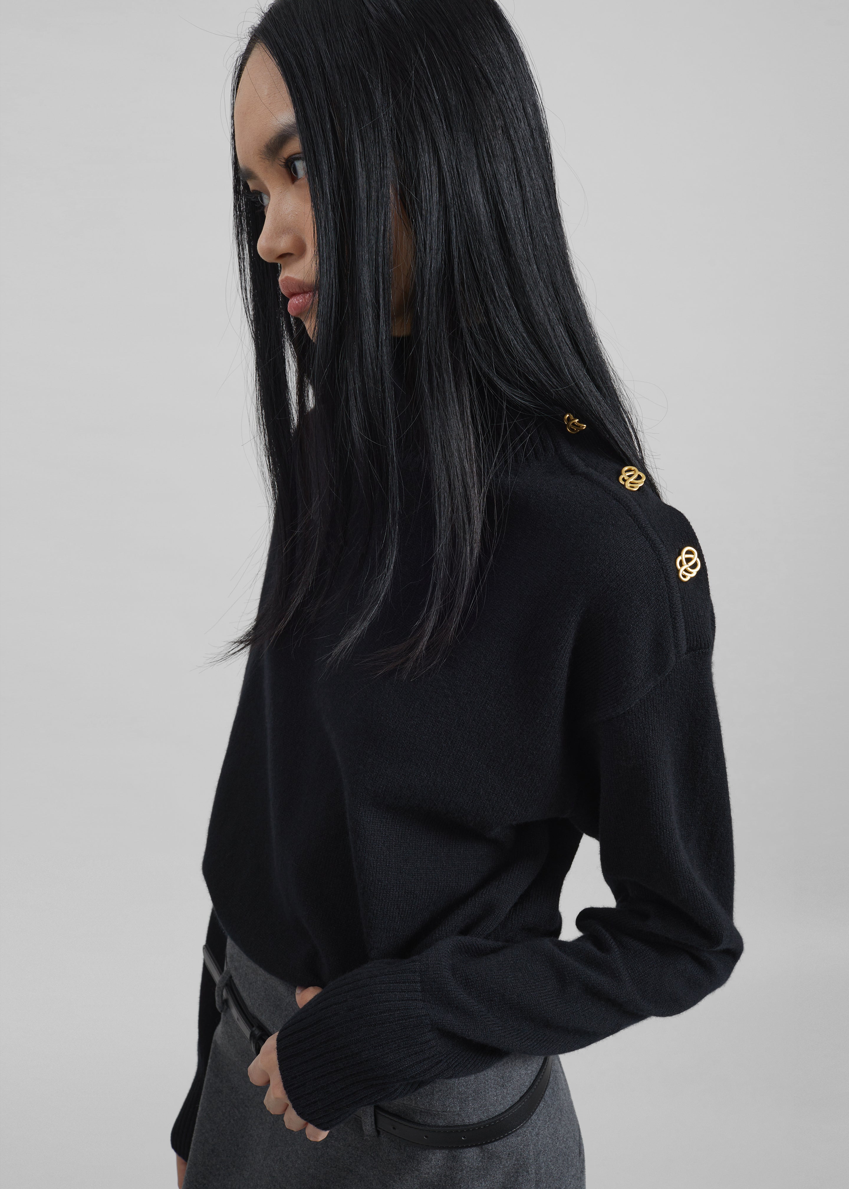 By Malene Birger Vanille Wool Sweater - Black – The Frankie Shop