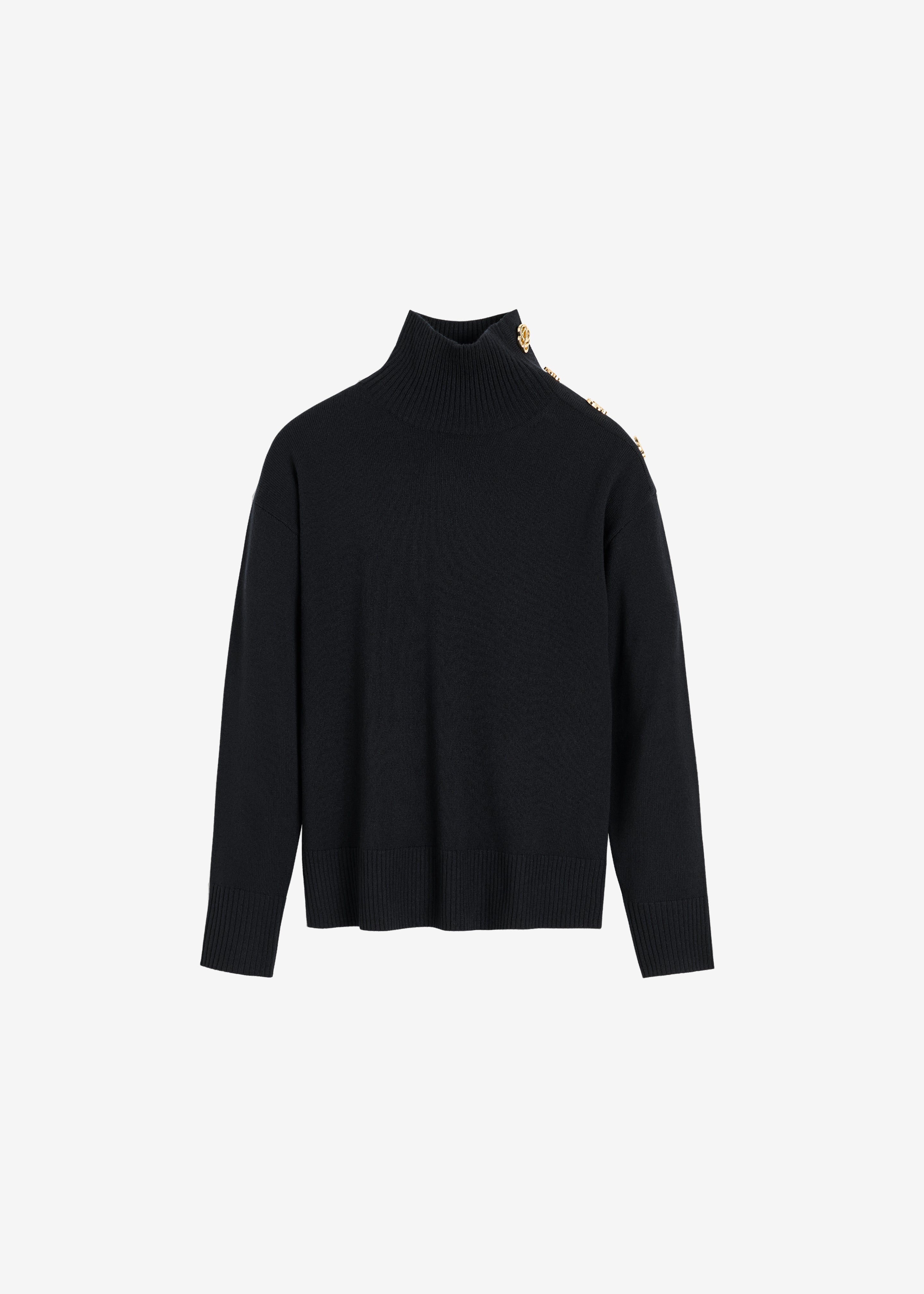 By Malene Birger Vanille Wool Sweater - Black – The Frankie Shop
