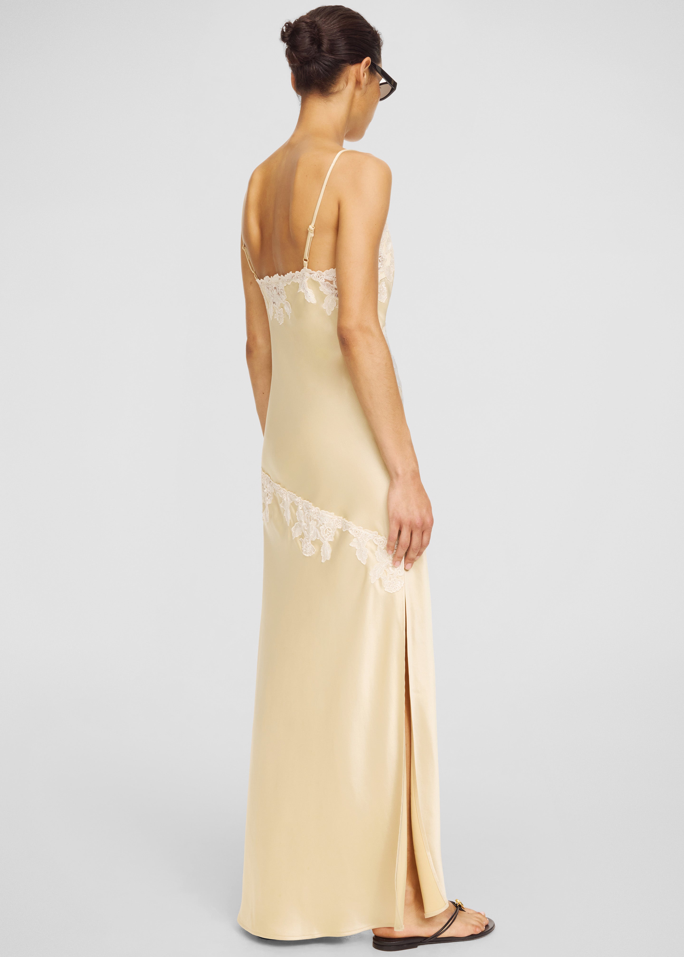By Malene Birger Vera Satin Maxi Dress - Vanilla Cream - 4