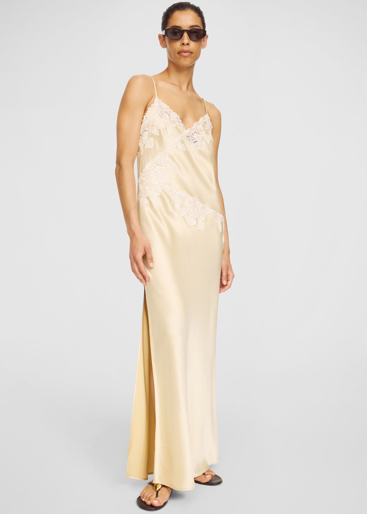 By Malene Birger Vera Satin Maxi Dress - Vanilla Cream - 3