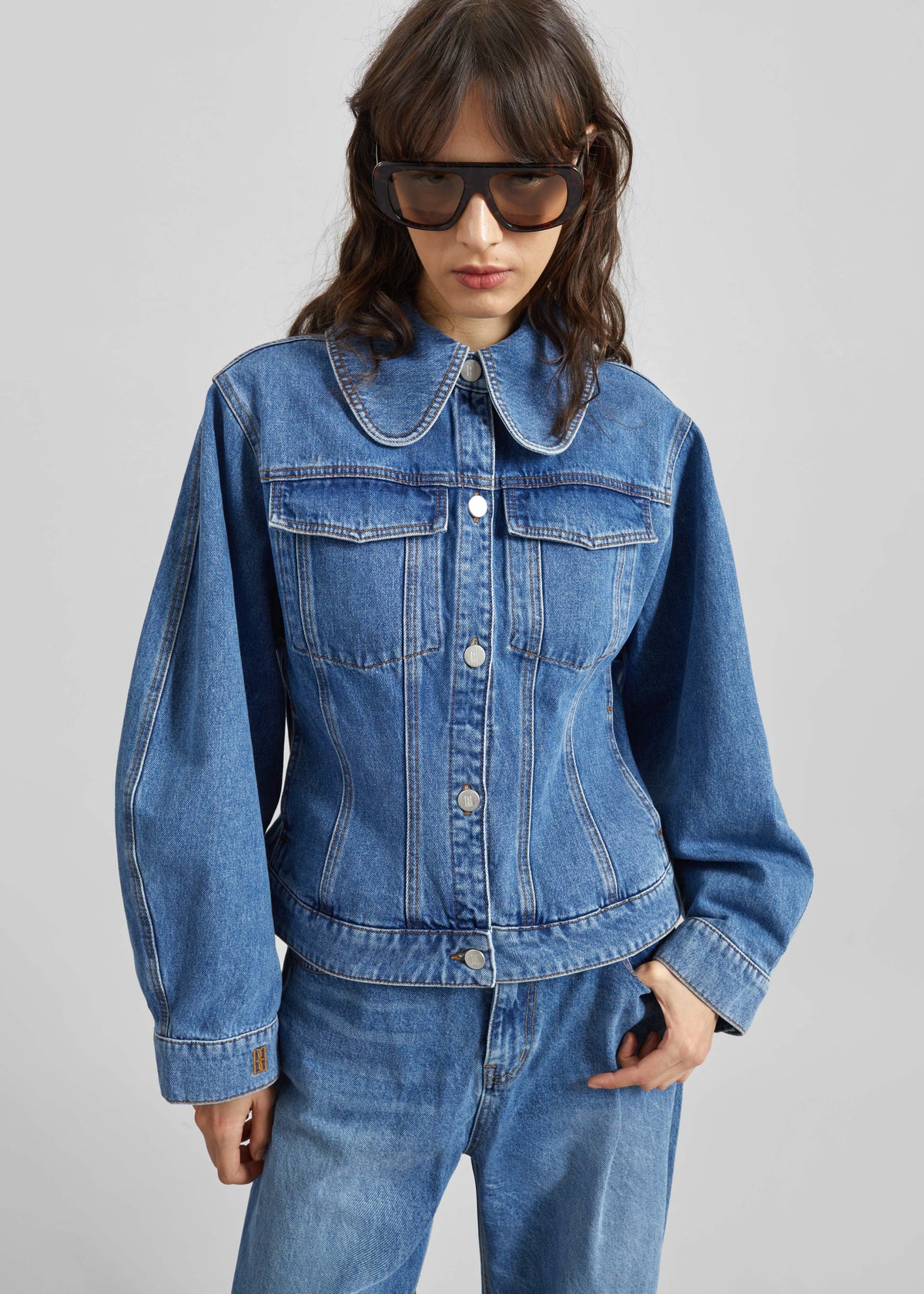 By Malene Birger Villies Jacket - Mid Denim Blue - 4