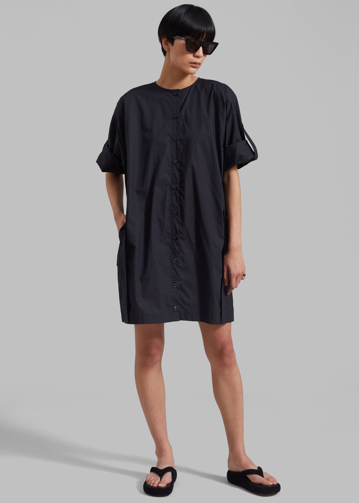 By Malene Birger Amalas Organic Cotton Shirt Dress - Black - 1