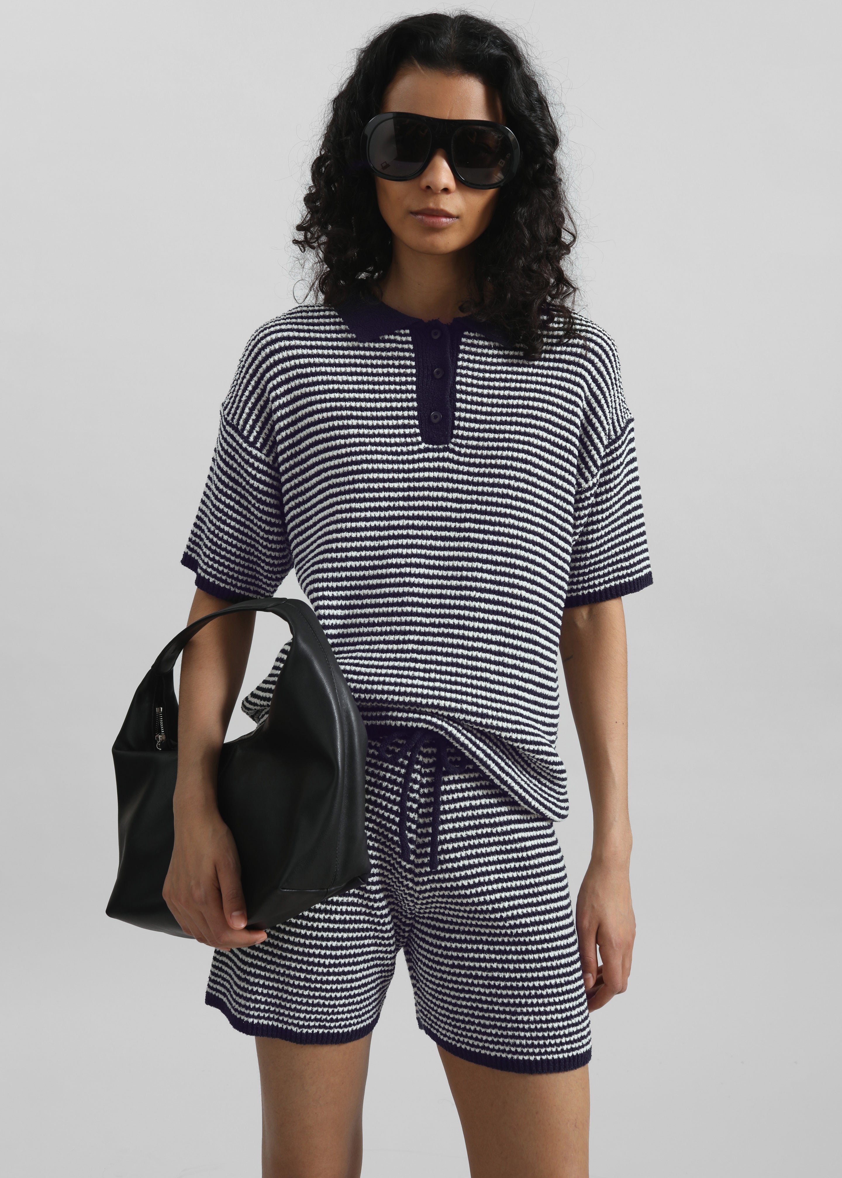 Bynea Knit Shorts - Navy/White Stripe - 7