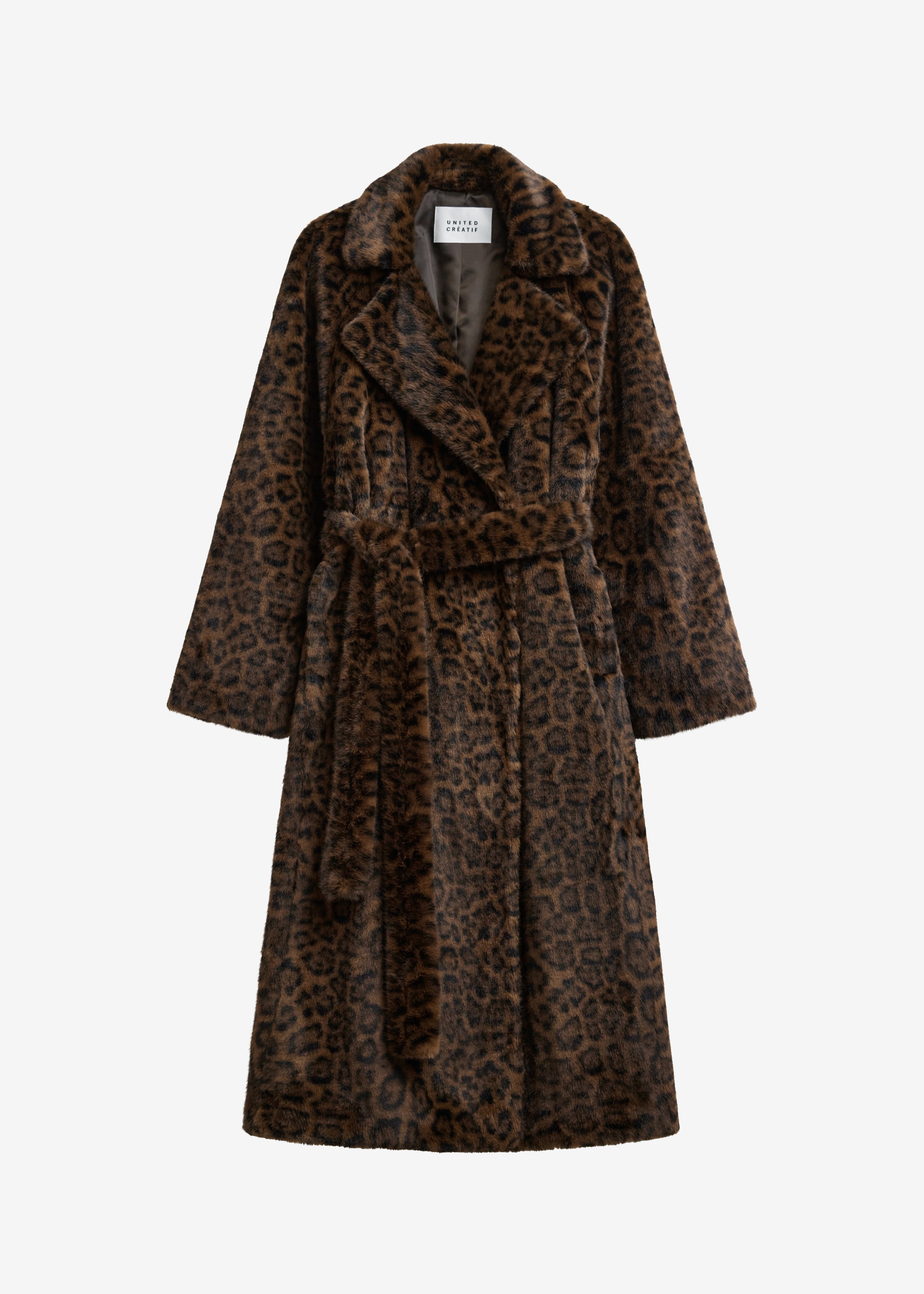 Cadence Faux Fur Long Coat - Leopard Brown - 8