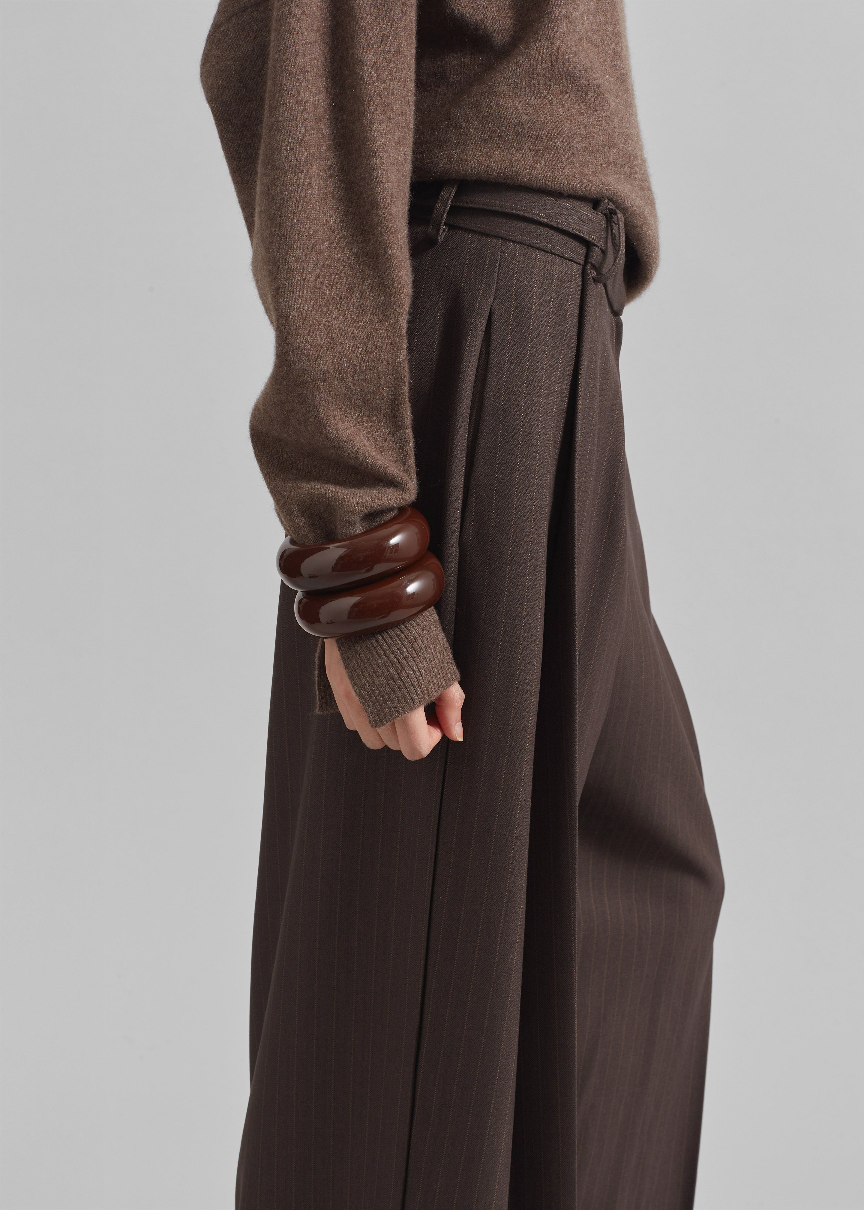 Cairns Striped Trousers - Brown Stripe - 5