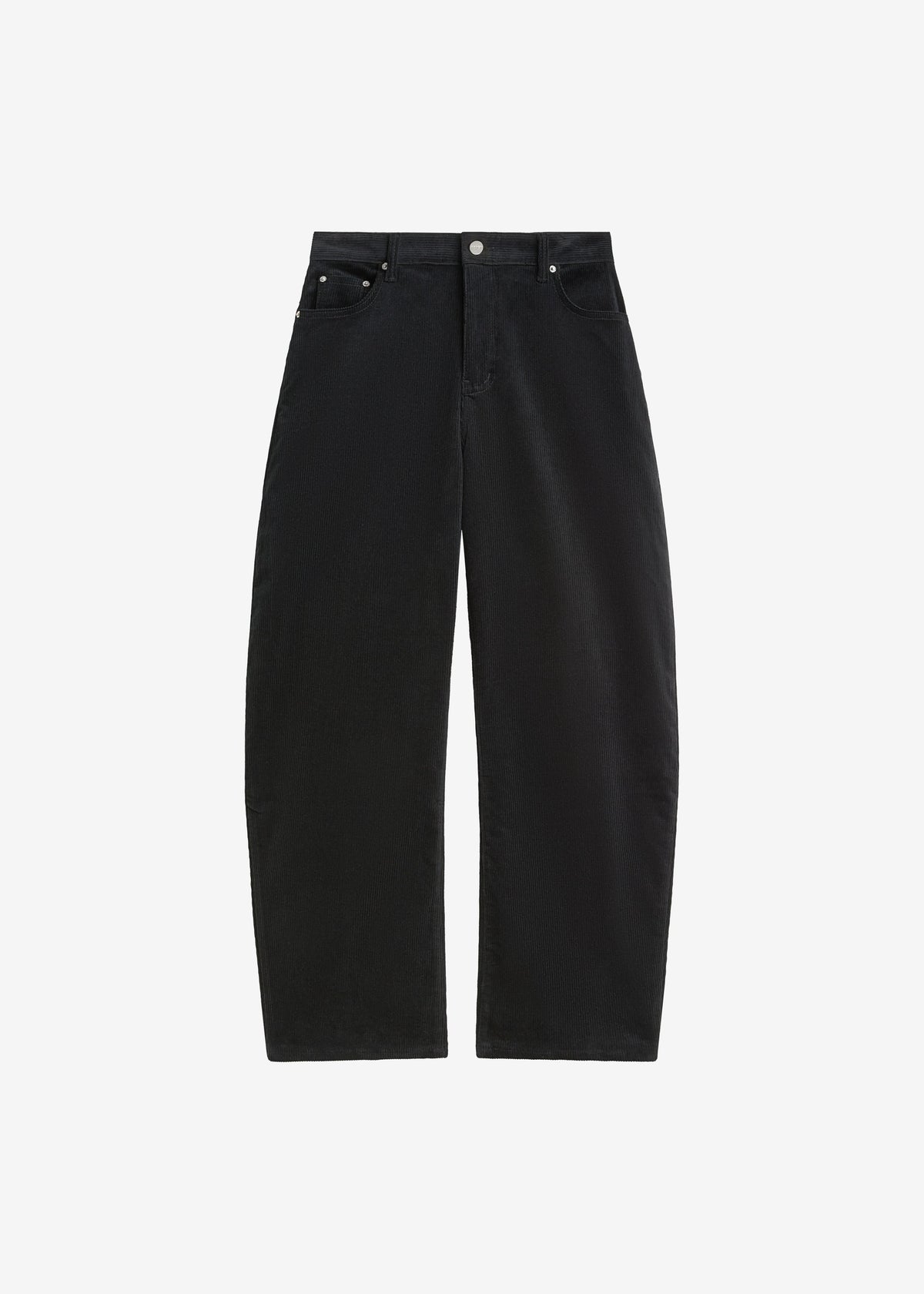 Caistor Corduroy Barrel Leg Pants - Black - 9
