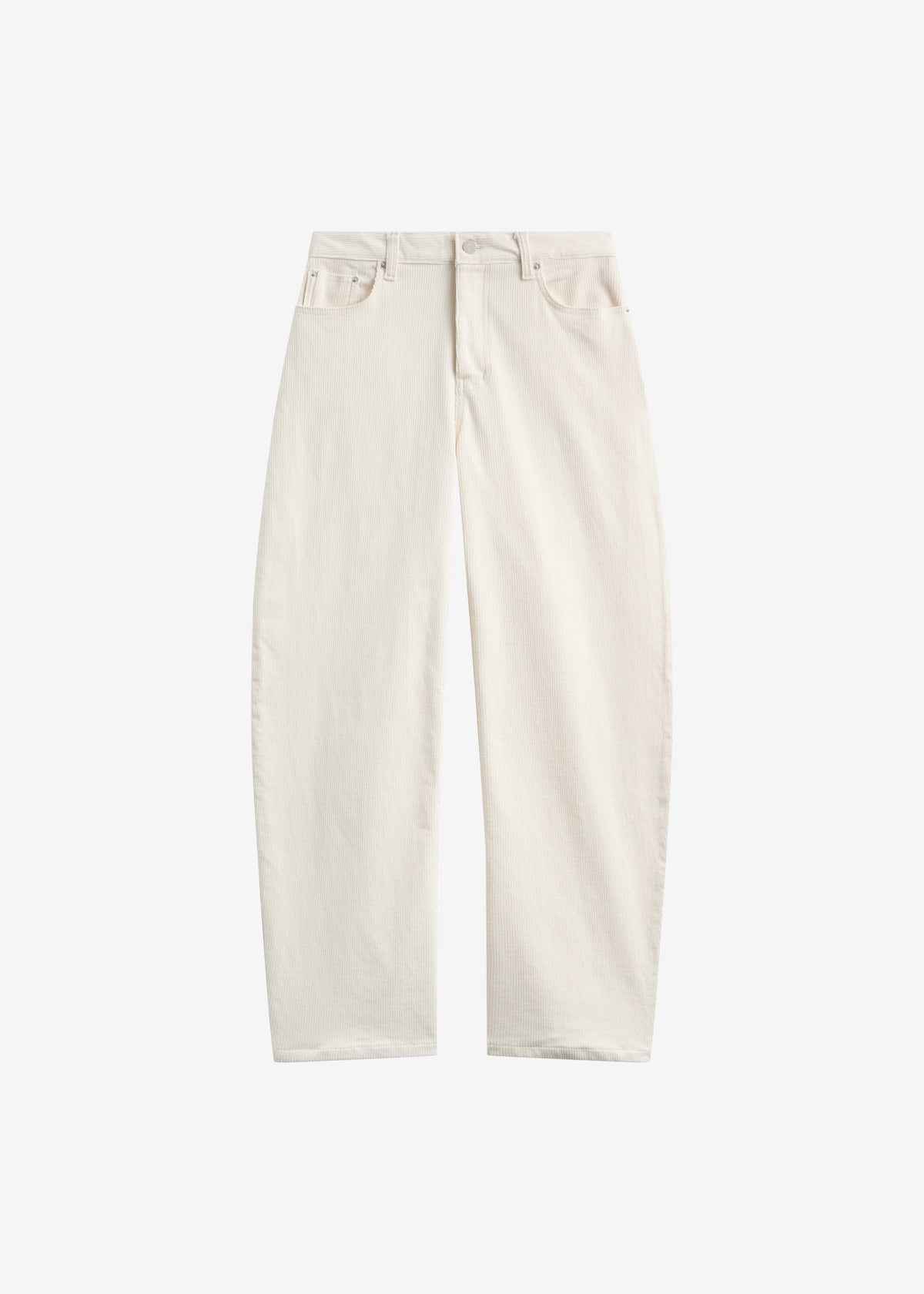 Caistor Corduroy Barrel Leg Pants - Ivory - 8