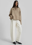 Caistor Corduroy Barrel Leg Pants - Ivory