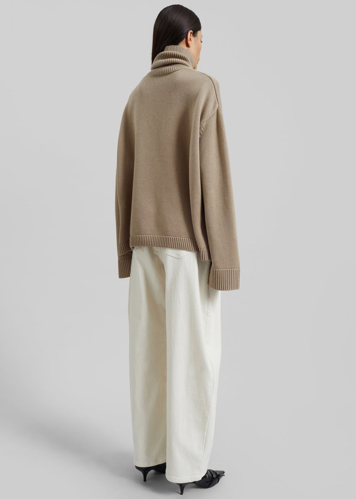 Caistor Corduroy Barrel Leg Pants - Ivory - 7