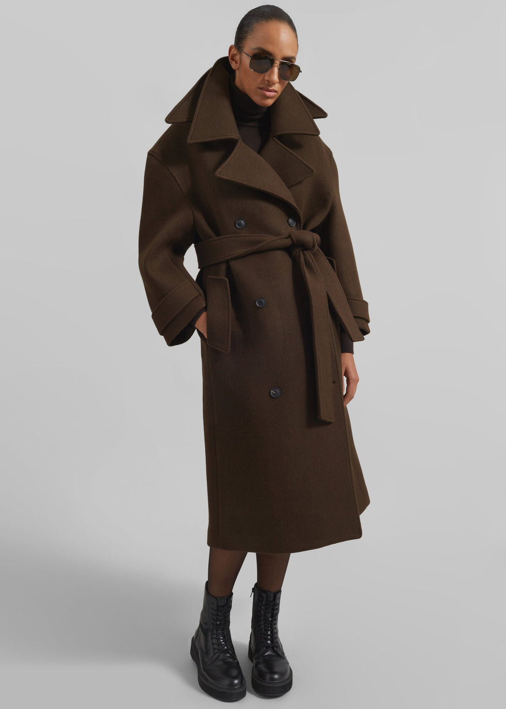 Calbourne Oversized Wool Coat - Brown