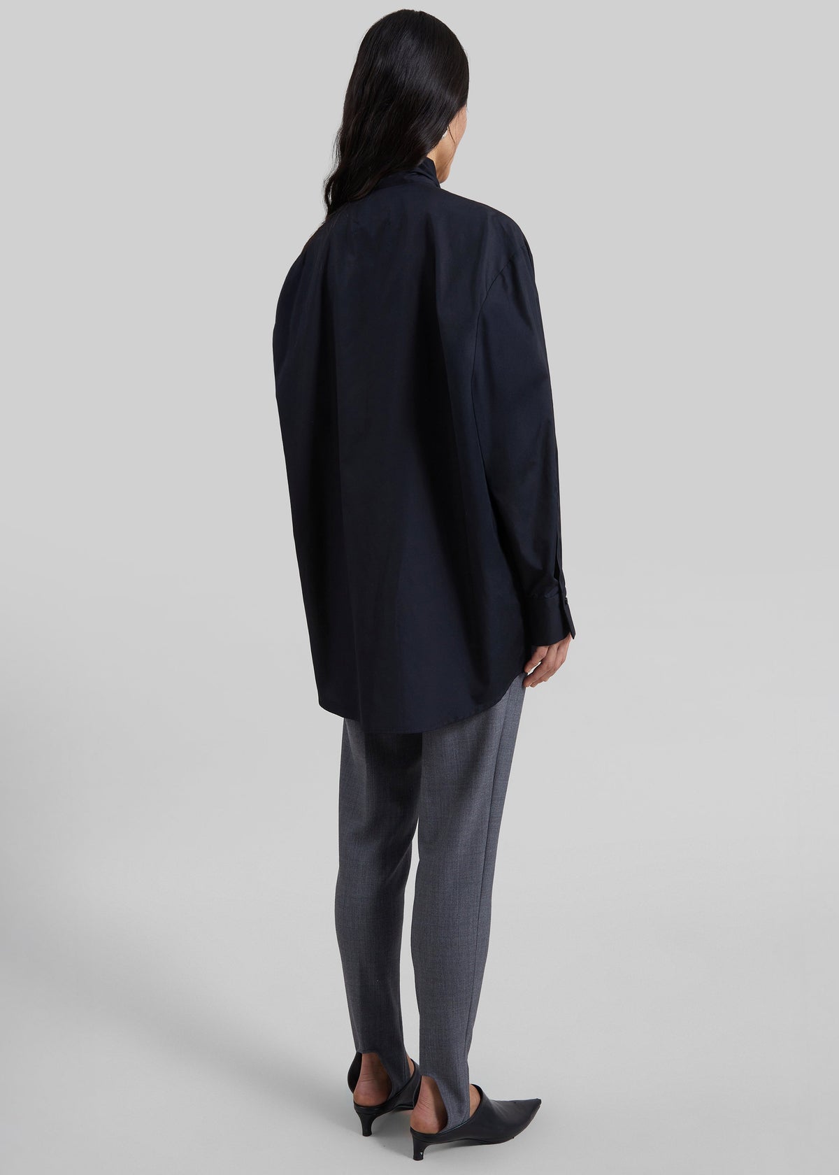 Calcaterra Bow Poplin Shirt - Black