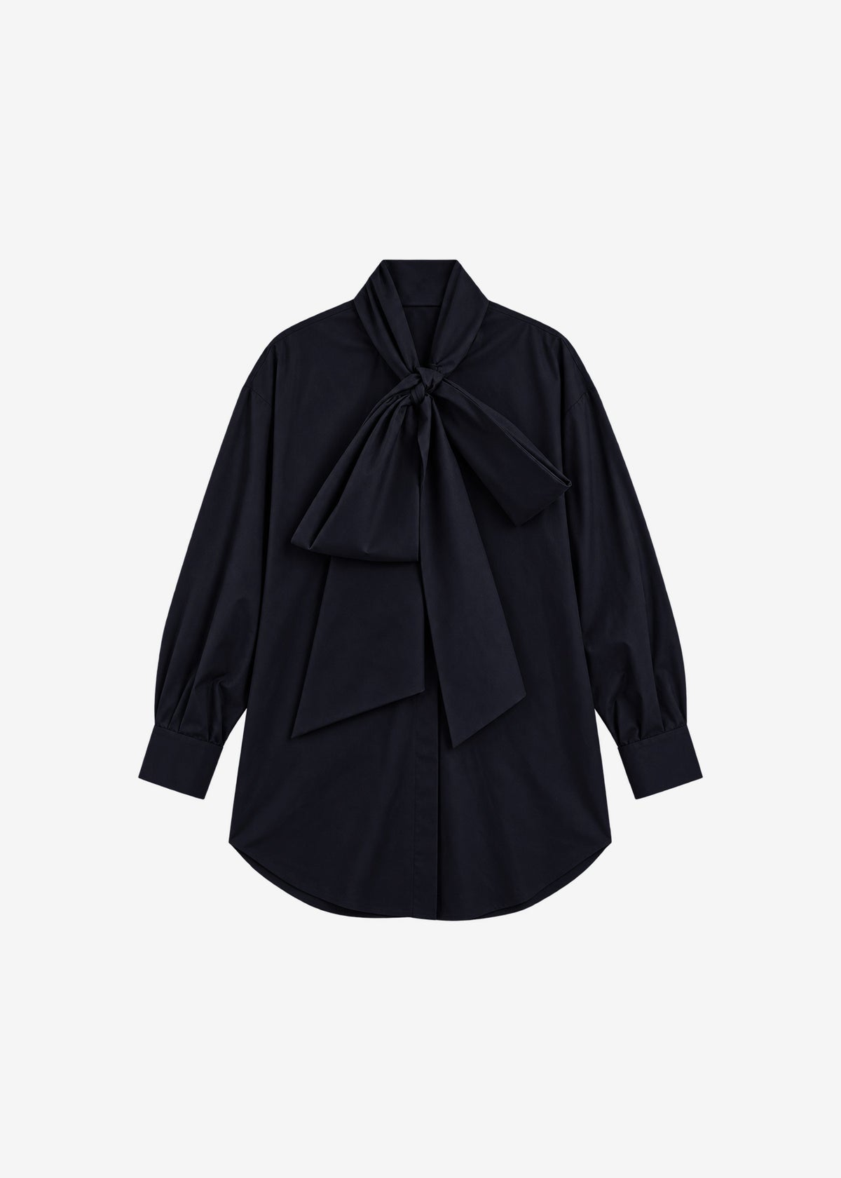 Calcaterra Bow Poplin Shirt - Black