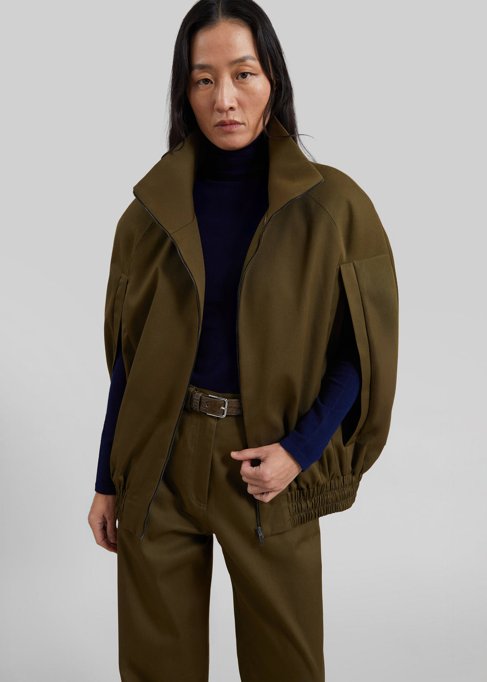 Calcaterra Cocoon Cape - Olive - 1