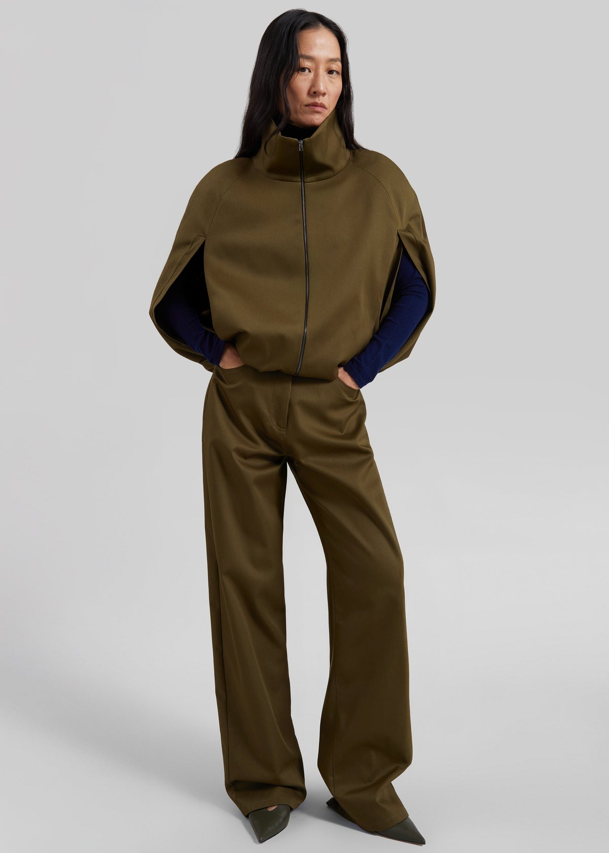 Calcaterra Cocoon Cape - Olive