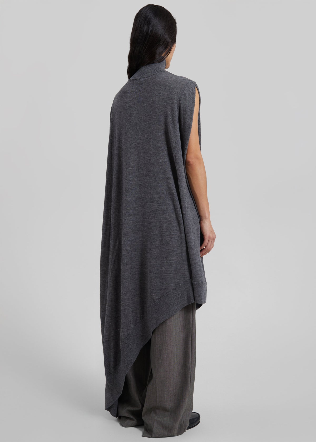 Calcaterra Merino Cape Asymmetric Knit - Grey