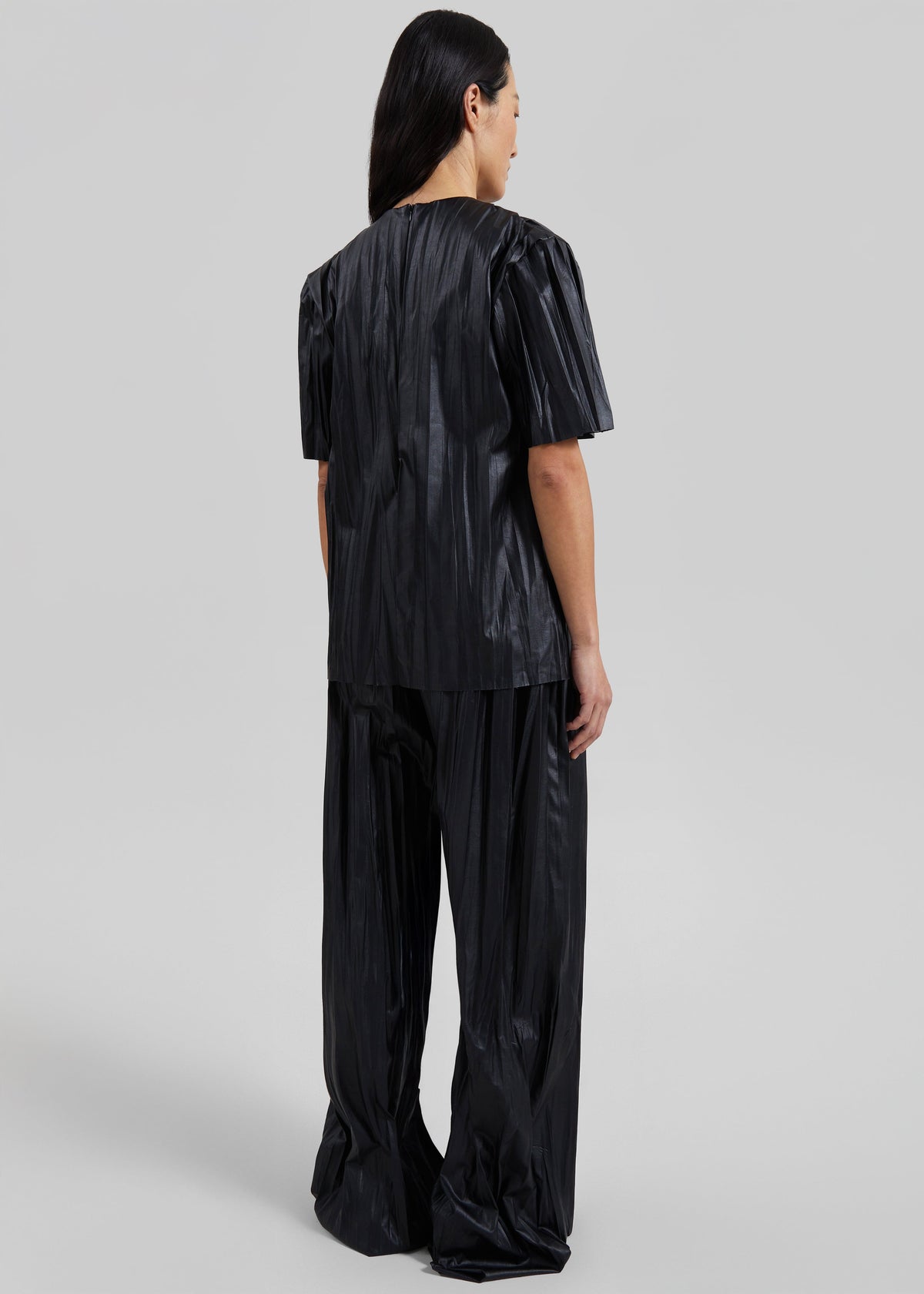 Calcaterra Faux Leather Signature Trousers - Black