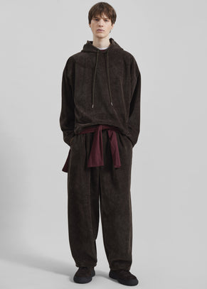 Caleb Velvet Hoodie - Brown