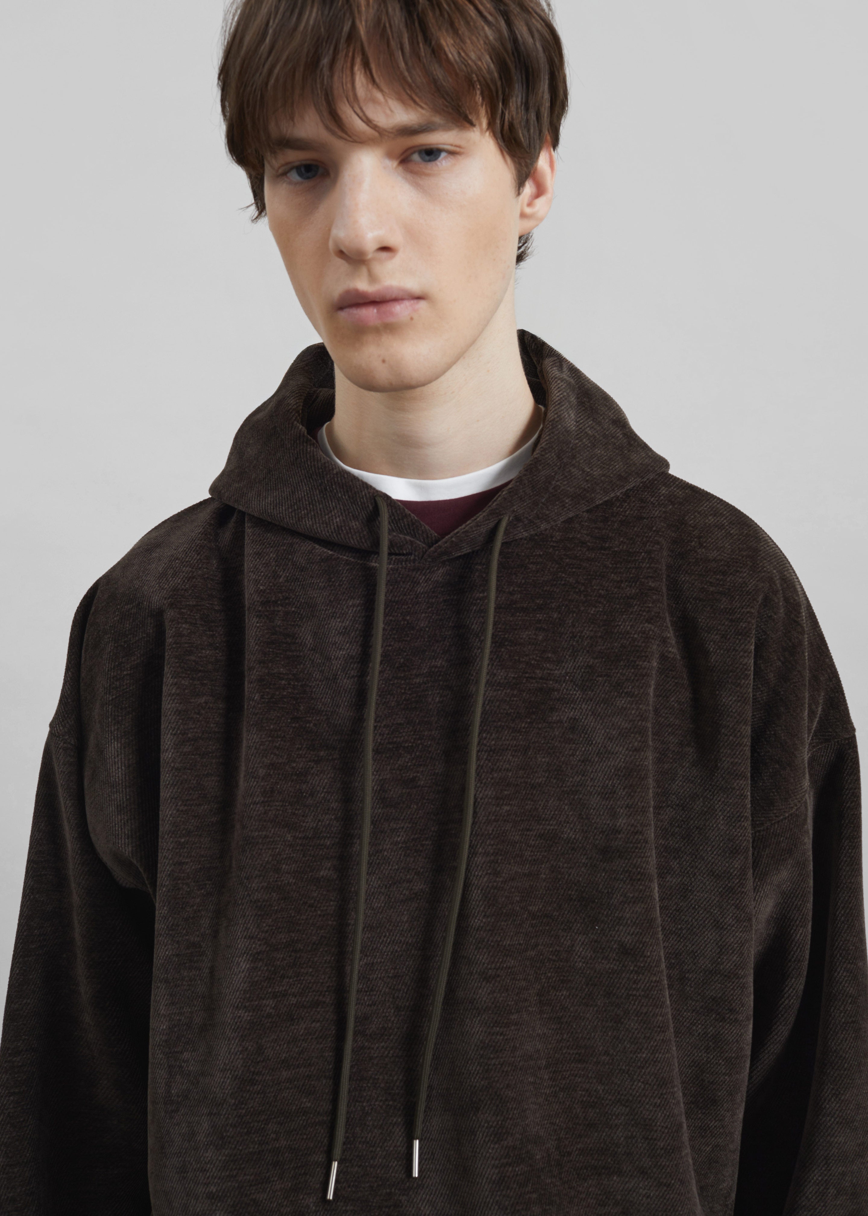 Caleb Velvet Hoodie - Brown - 3