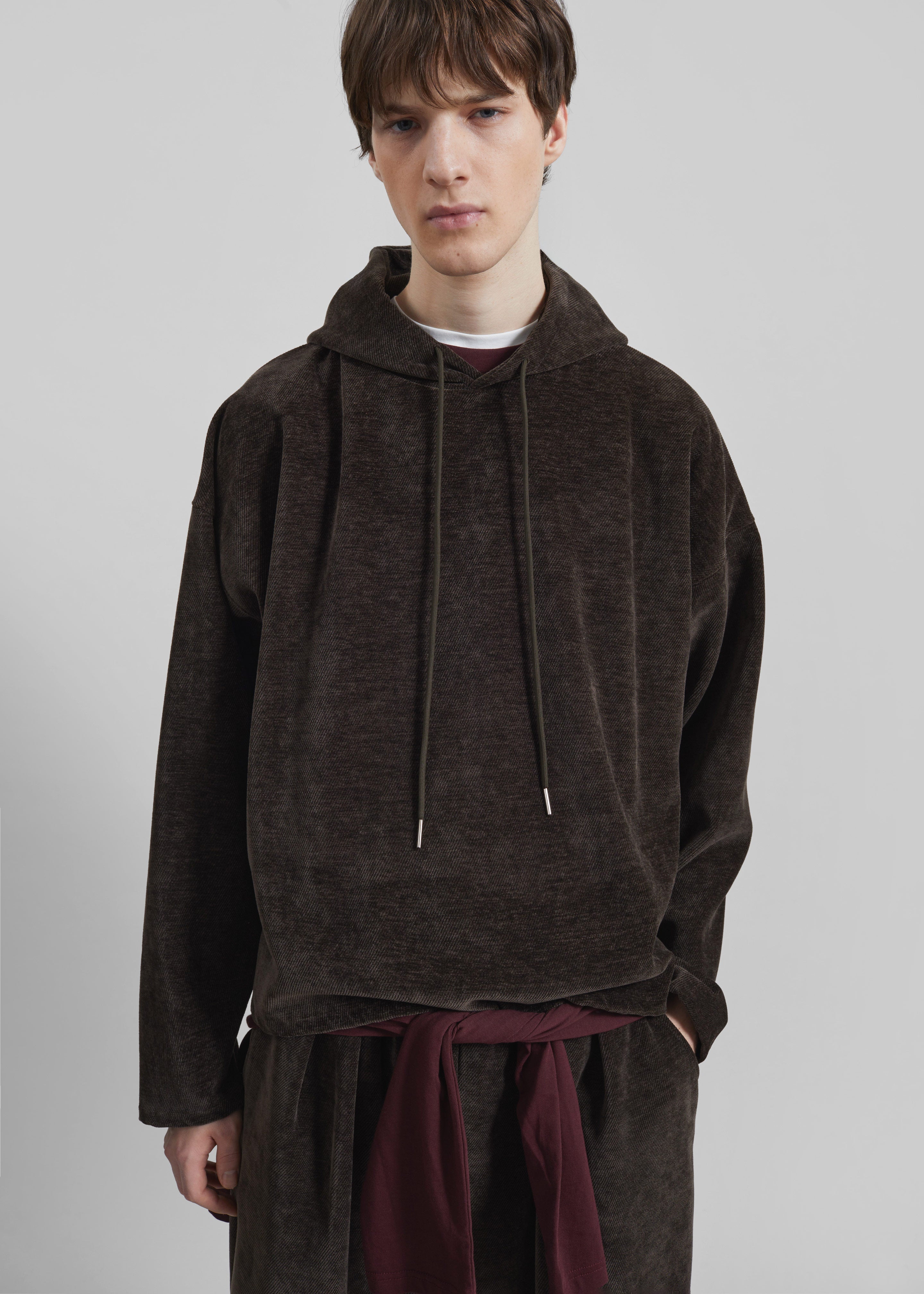 Caleb Velvet Hoodie - Brown - 2