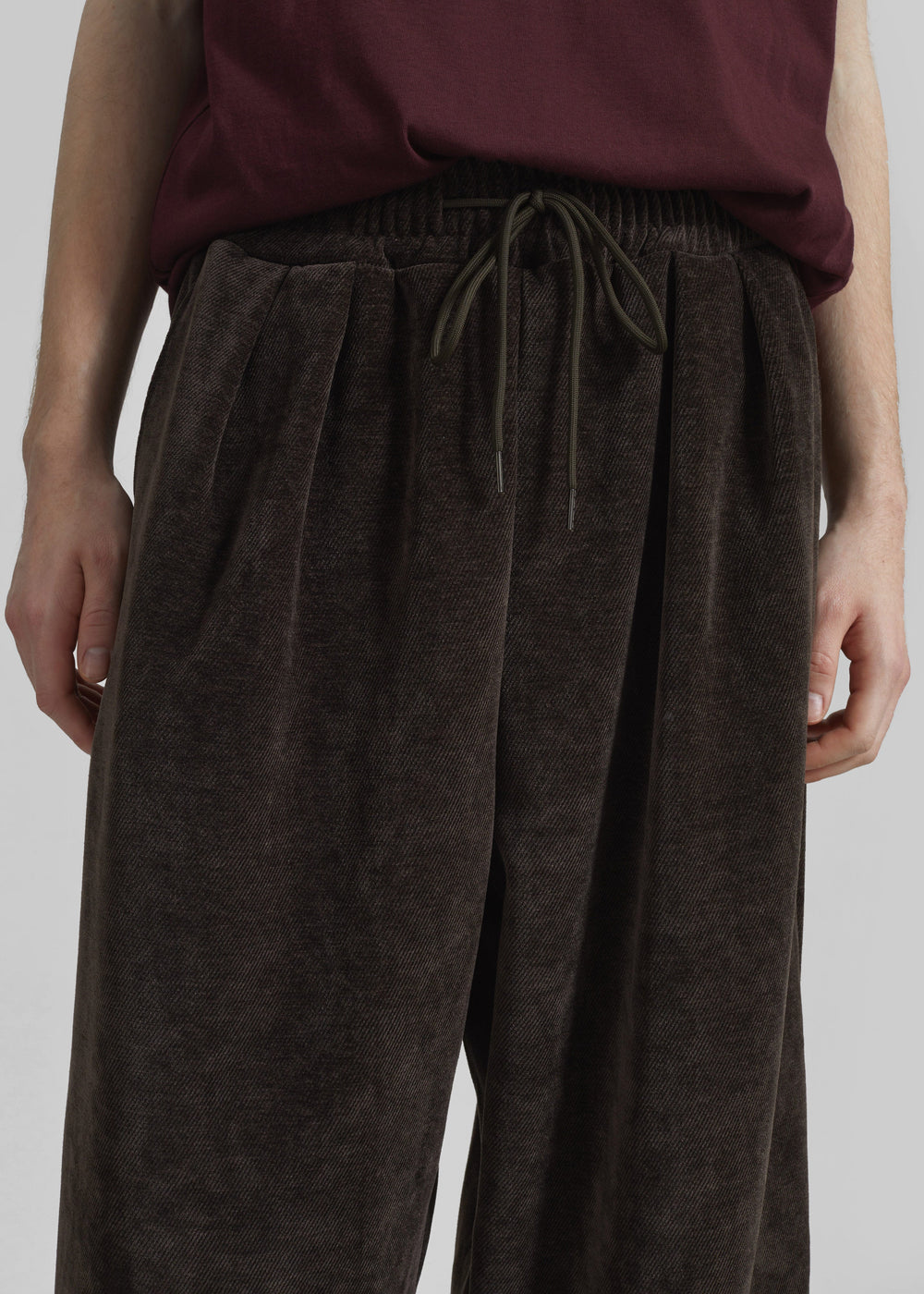 Caleb Velvet Joggers - Brown - 1