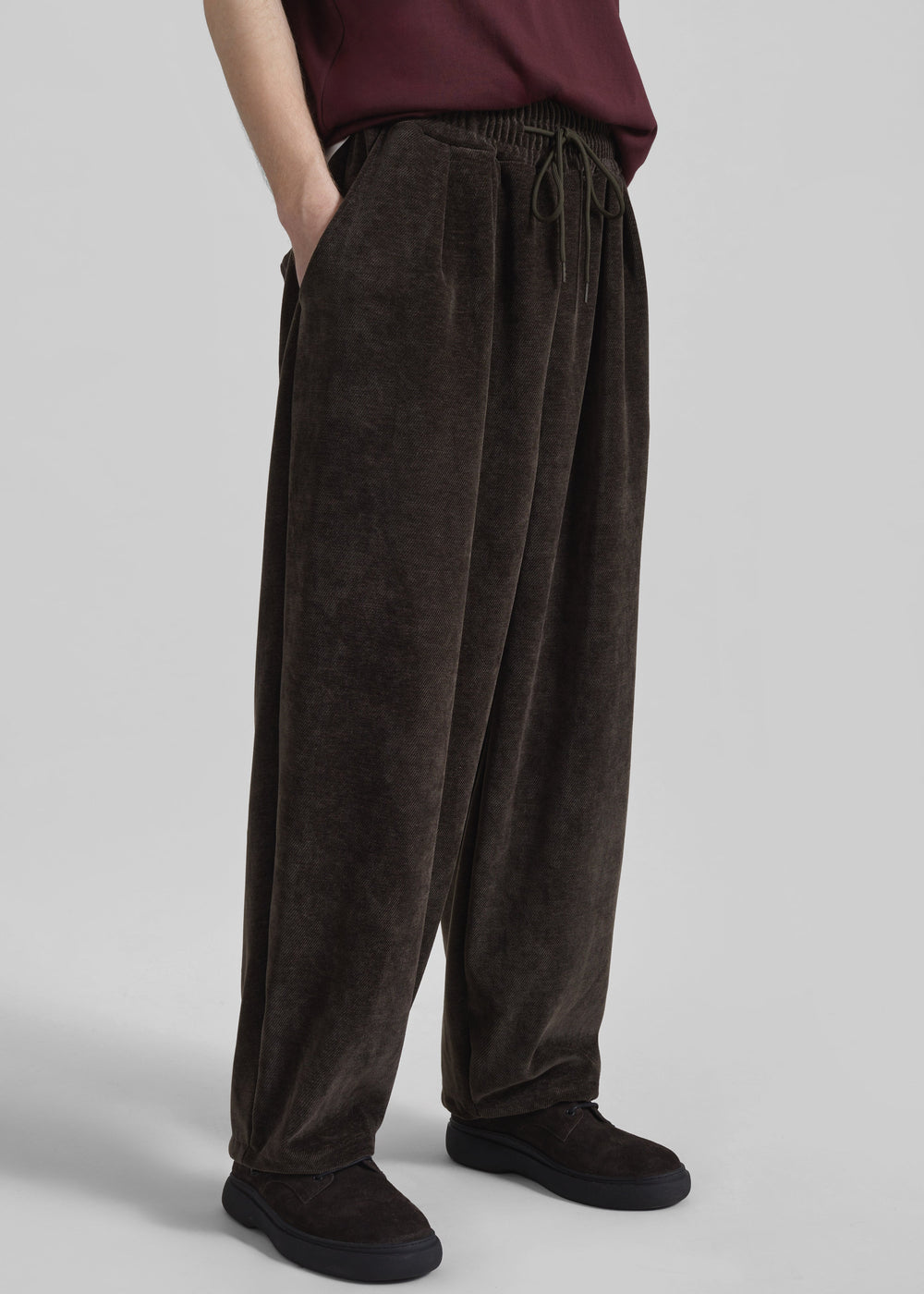 Caleb Velvet Joggers - Brown