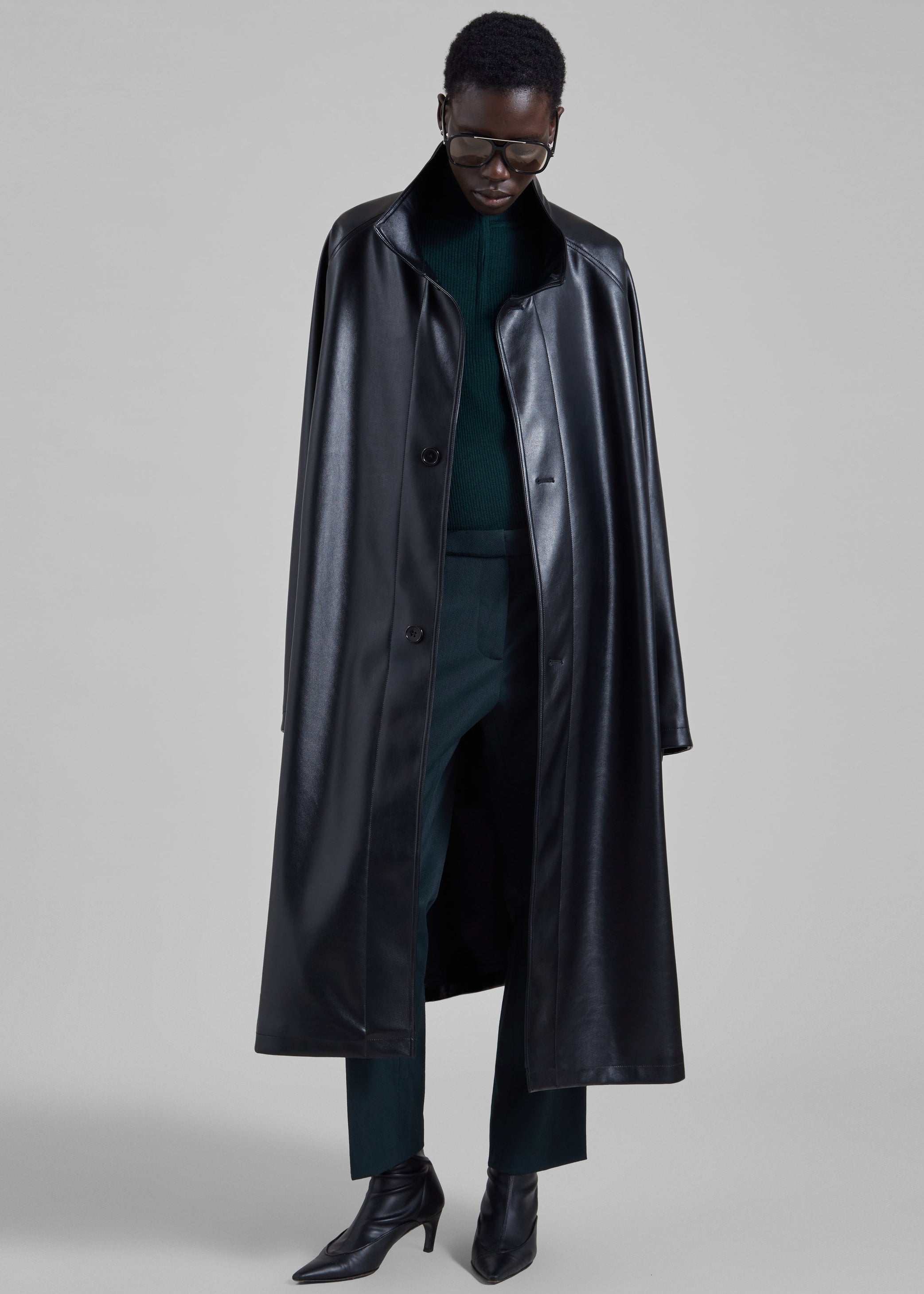 Shop the look image for Calen Faux Leather Trench Coat - Black