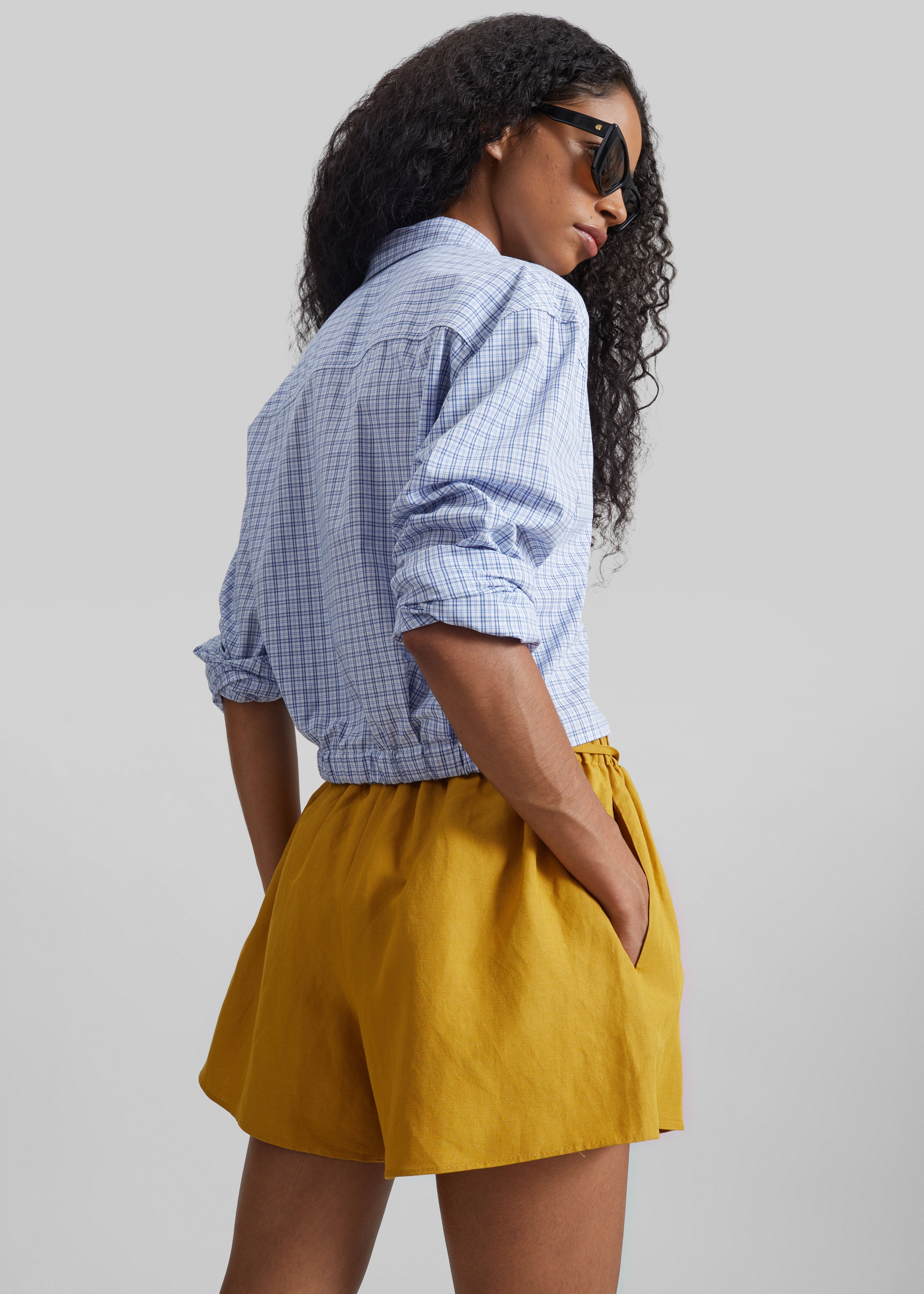 Caligny Linen Shorts - Mustard - 8