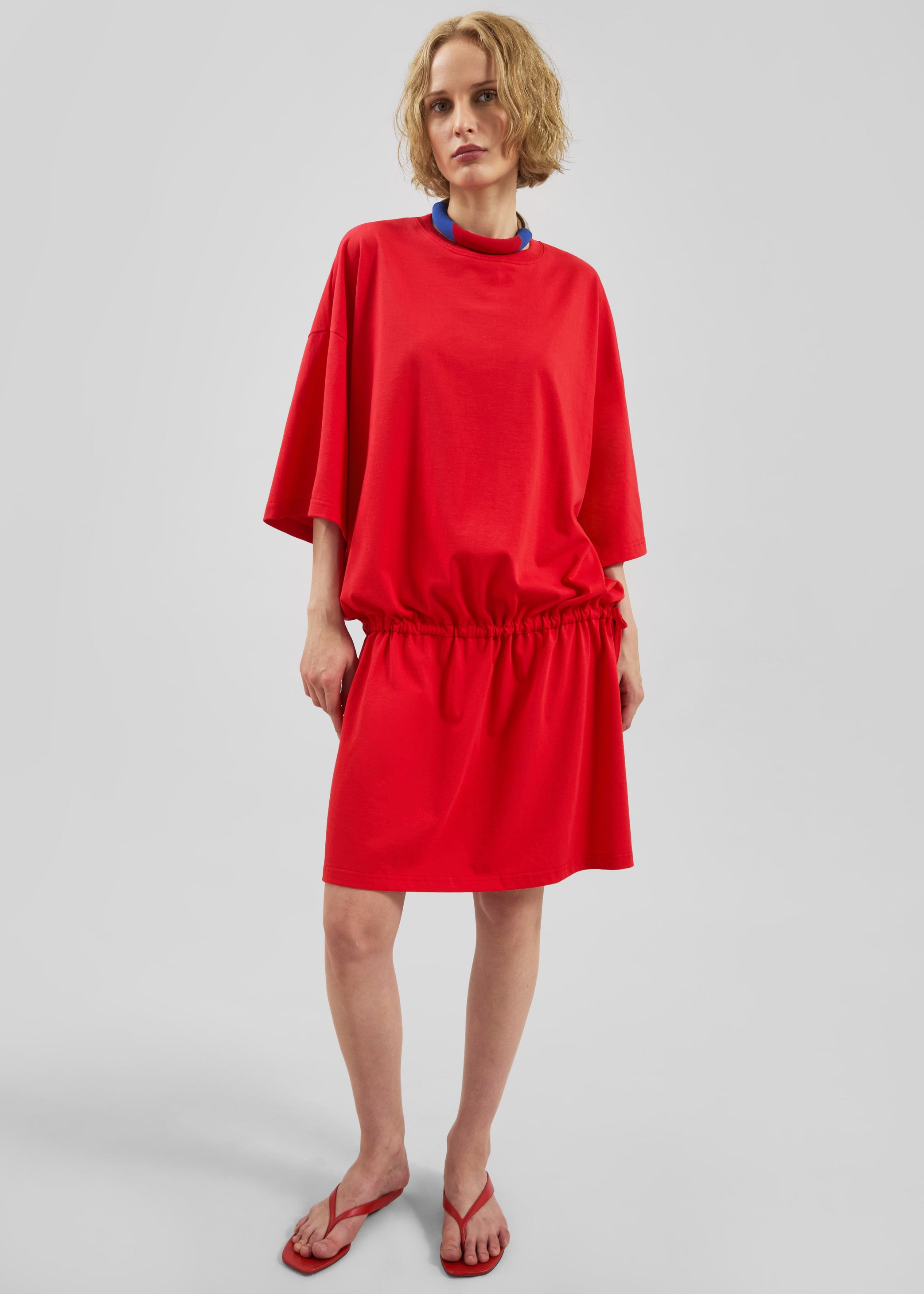 Shop the look image for Calitri Drop Waist T-Shirt Dress - Red