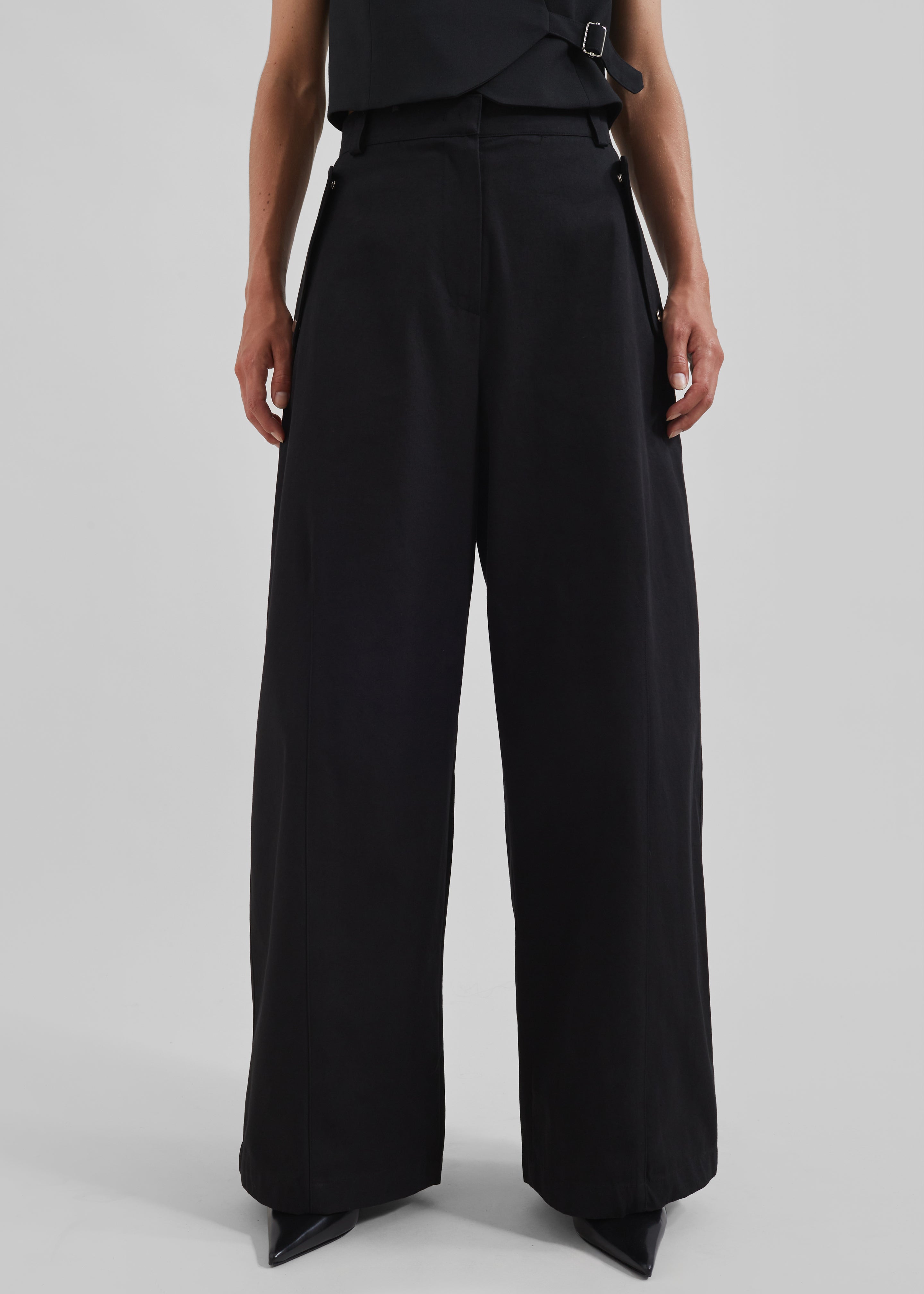 Calix Wide Leg Pants - Black - 7