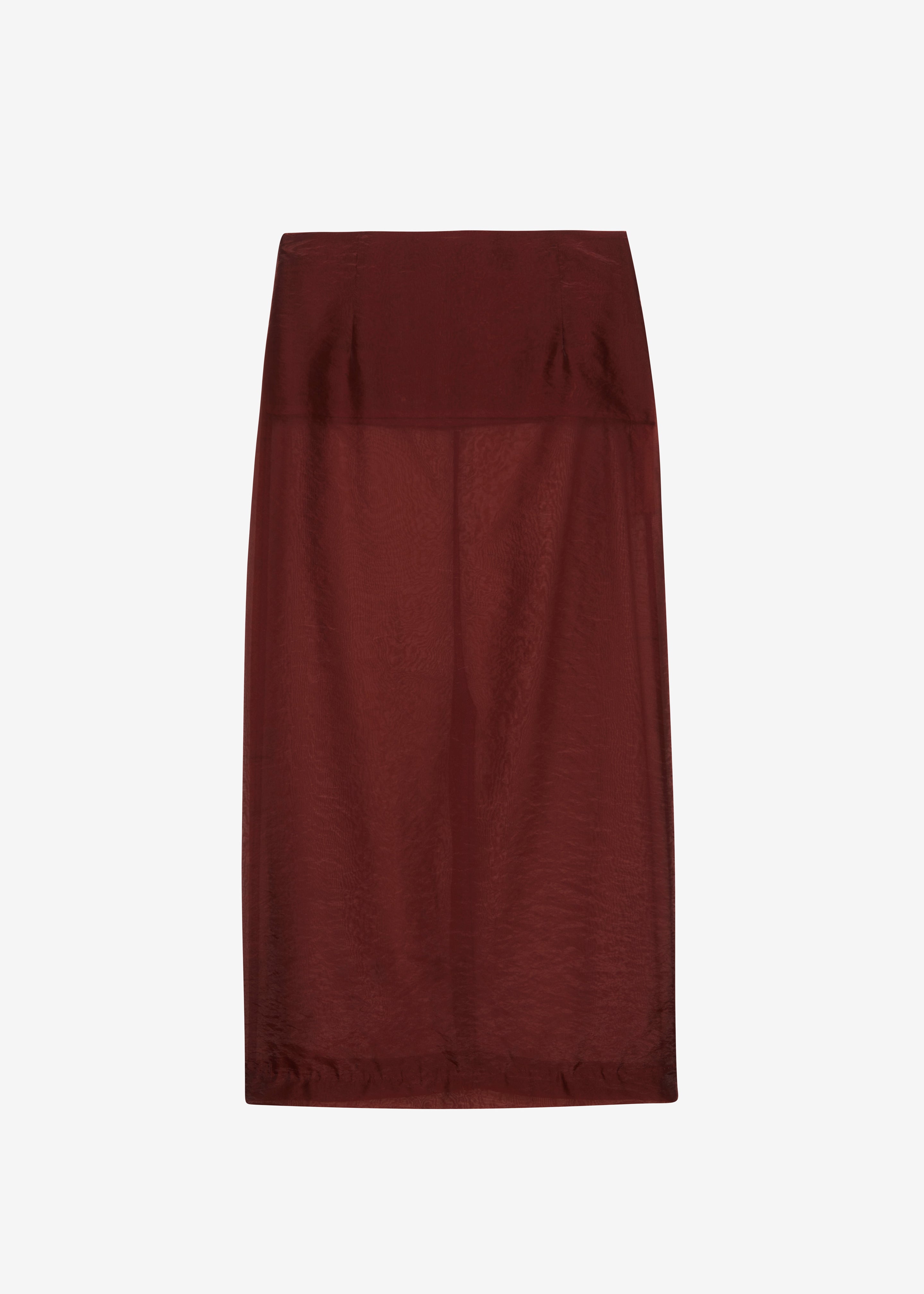 Calliope Semi Sheer Midi Skirt Burgundy