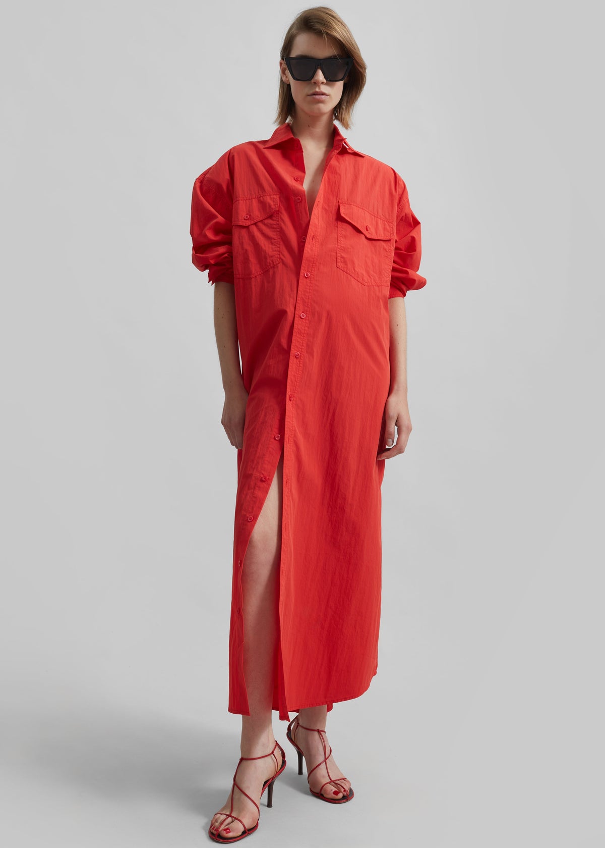 Calren Shirt Dress - Red - 6